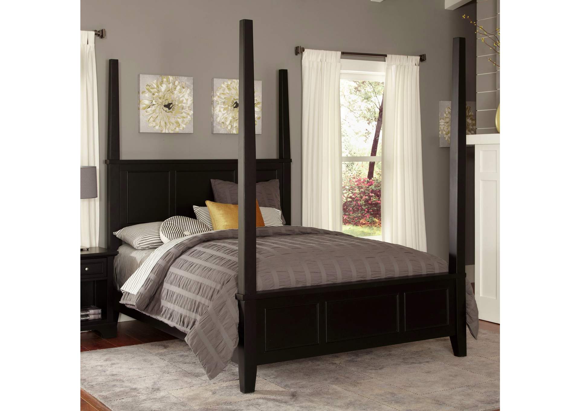 Ashford Black King Poster Bed,Homestyles