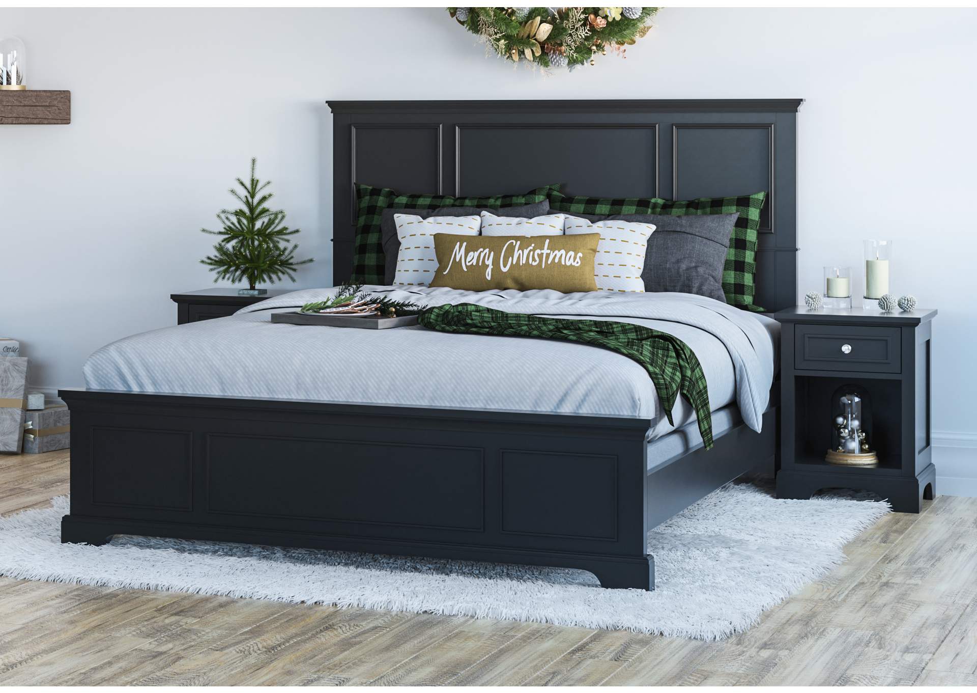 Ashford Black Queen Bed and Nightstand,Homestyles