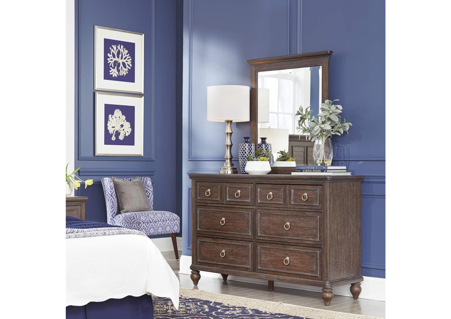 Marie Brown Dresser with Mirror,Homestyles