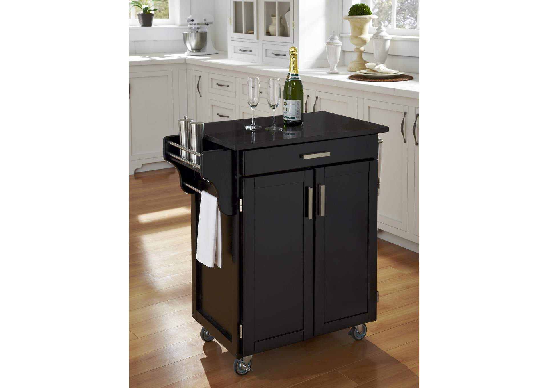 Cuisine Cart Black Kitchen Cart,Homestyles