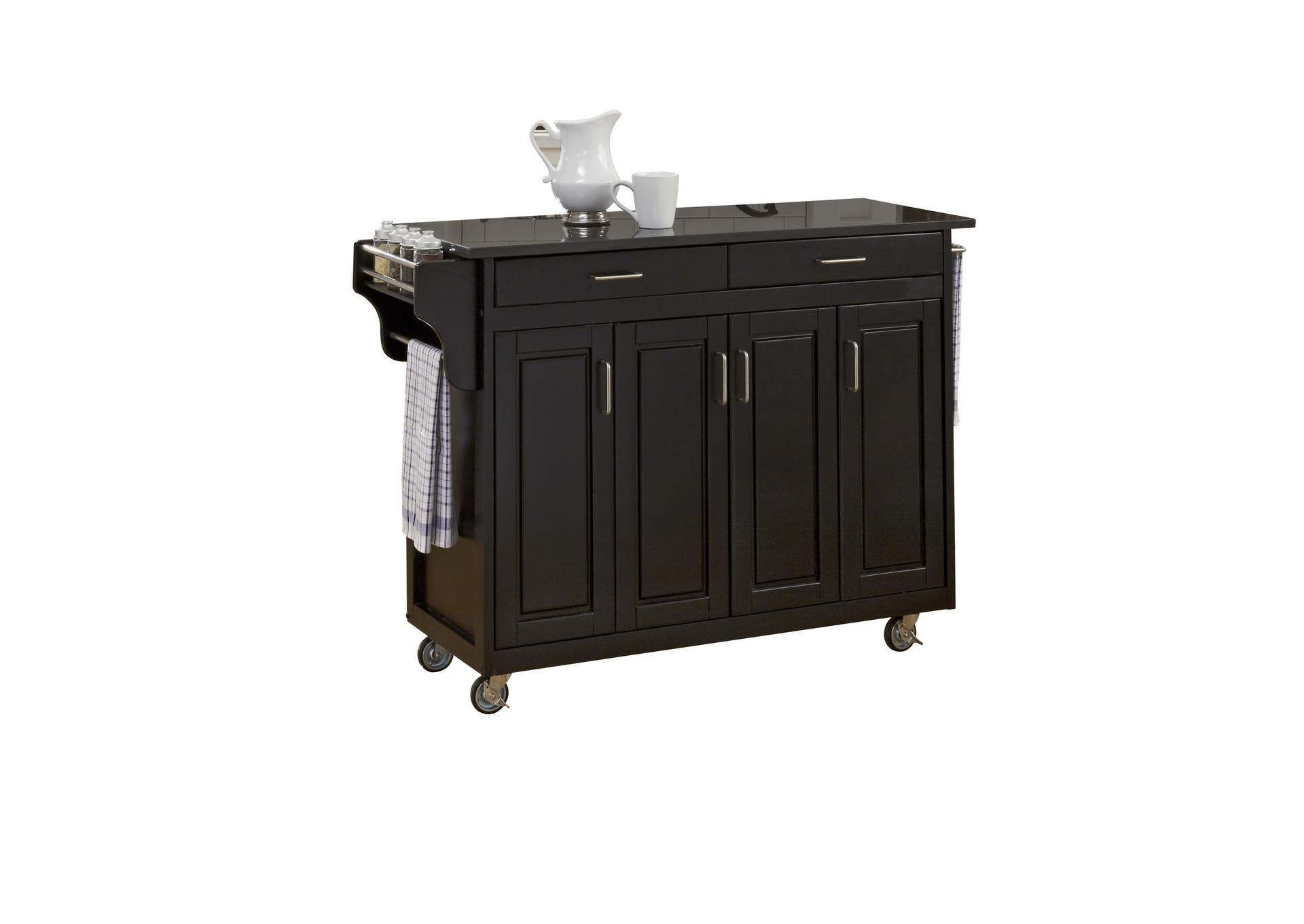 Create-A-Cart Black Kitchen Cart,Homestyles