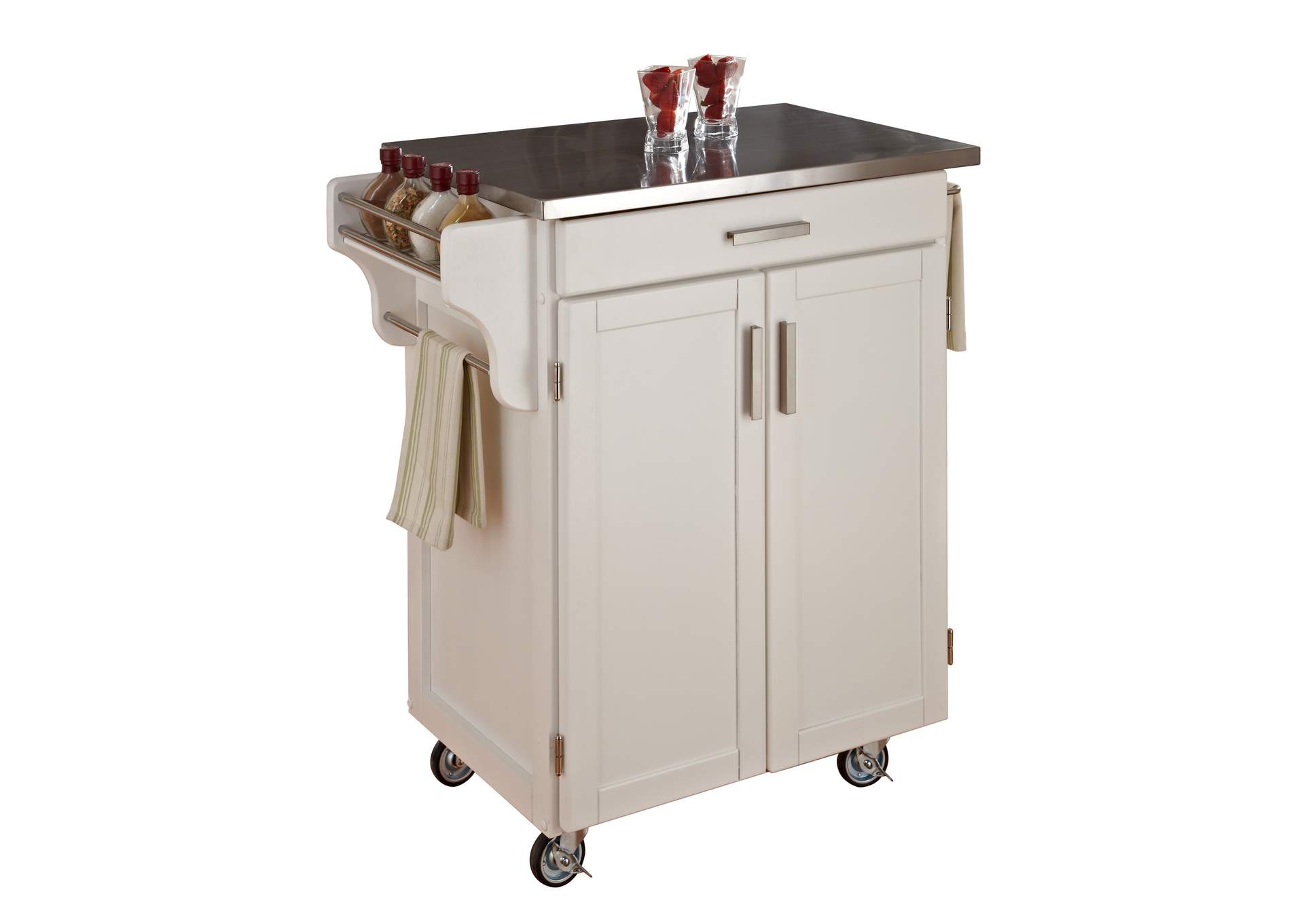 Cuisine Cart Off-White Kitchen Cart,Homestyles