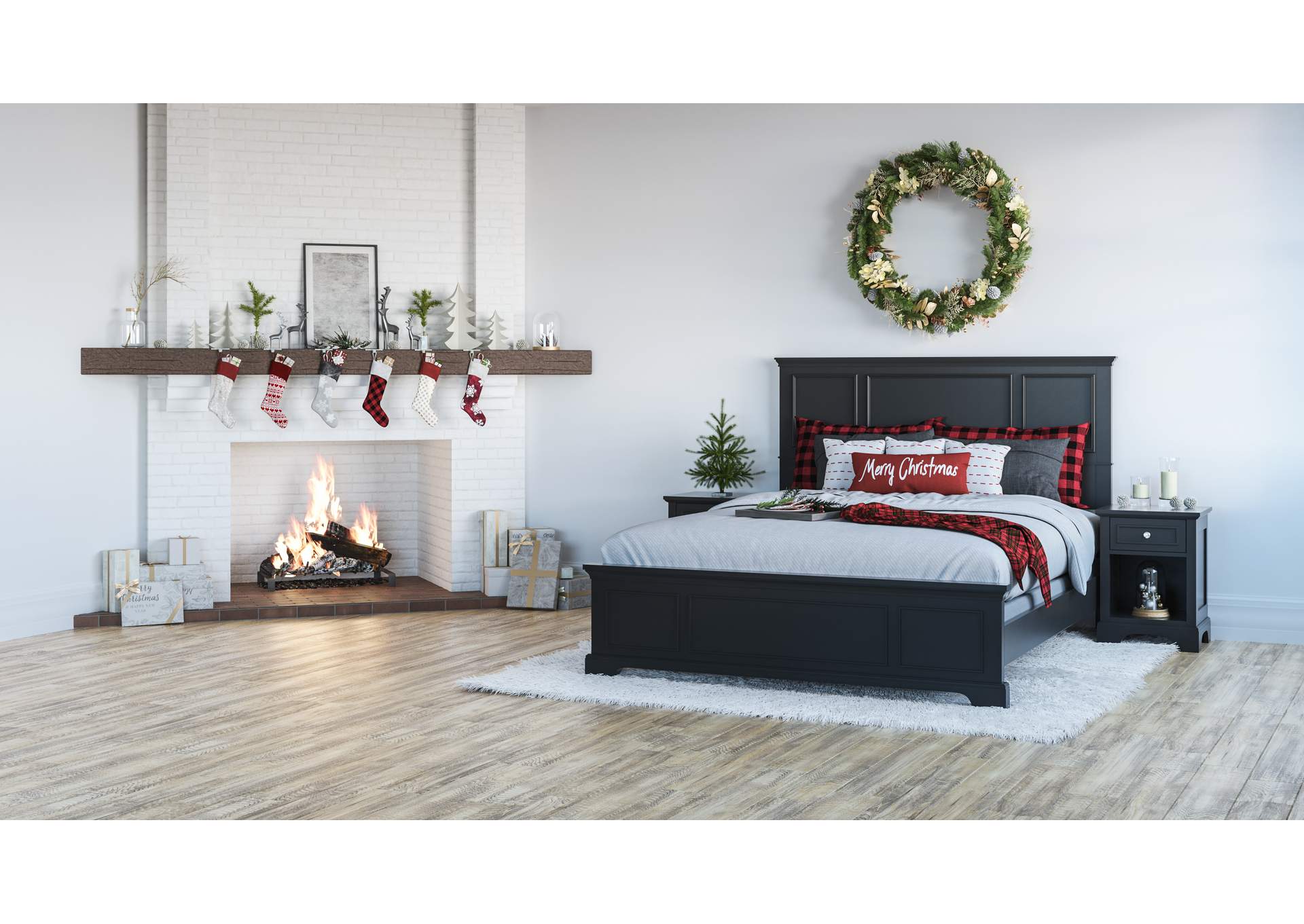 Ashford Black Queen Bed,Homestyles