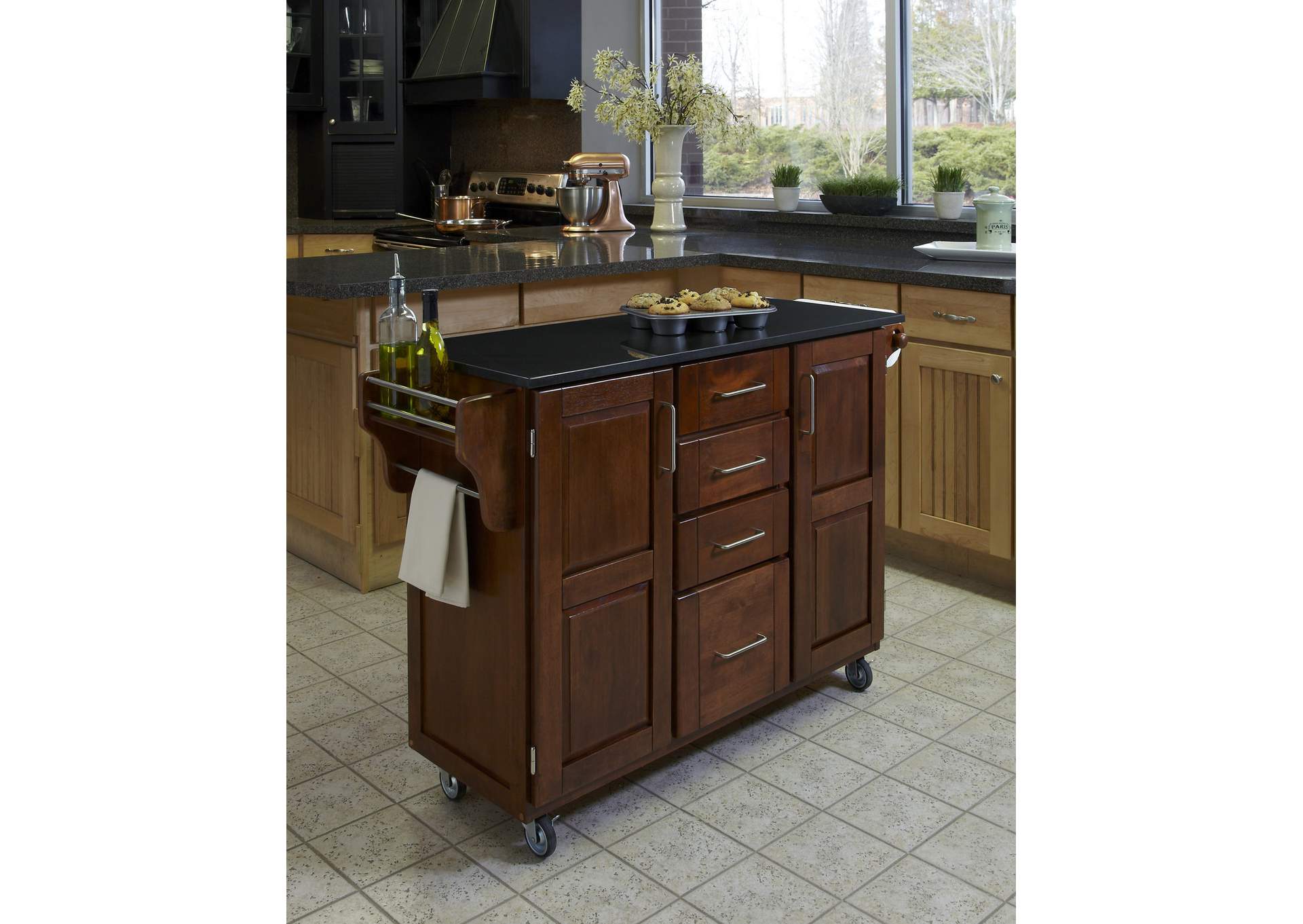 Create-A-Cart Brown Kitchen Cart,Homestyles