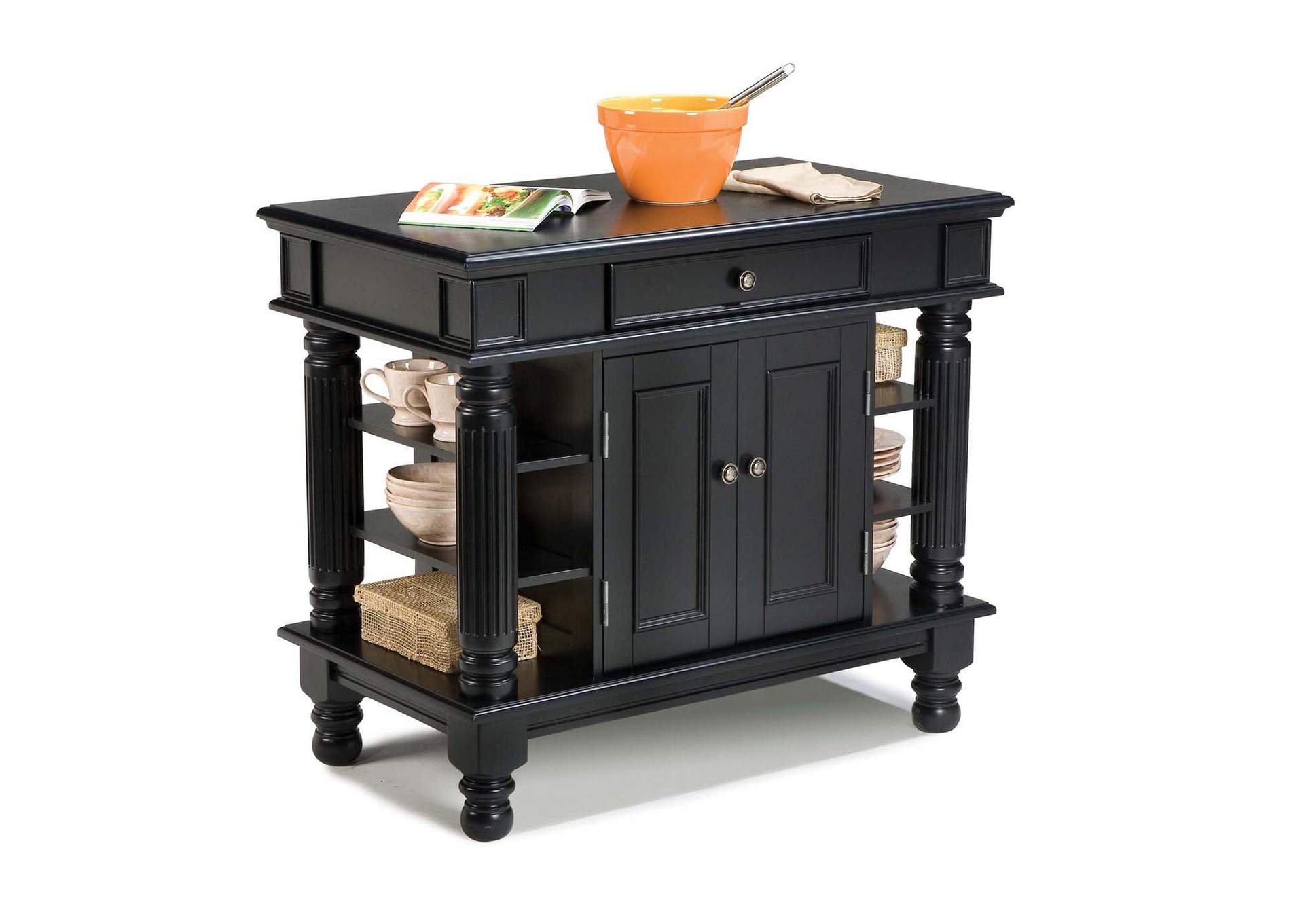 Montauk Black Kitchen Island,Homestyles