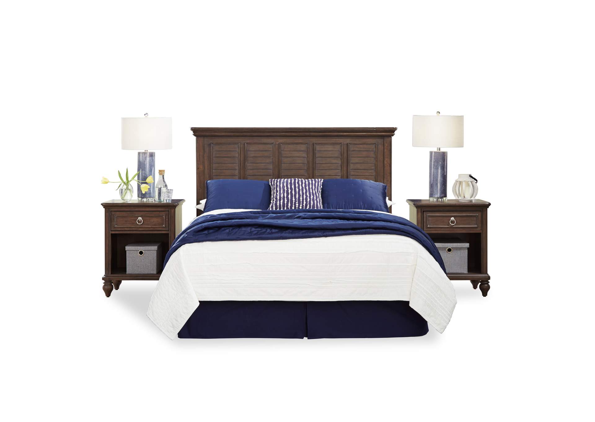 Marie Brown Queen Headboard and Two Nightstands,Homestyles