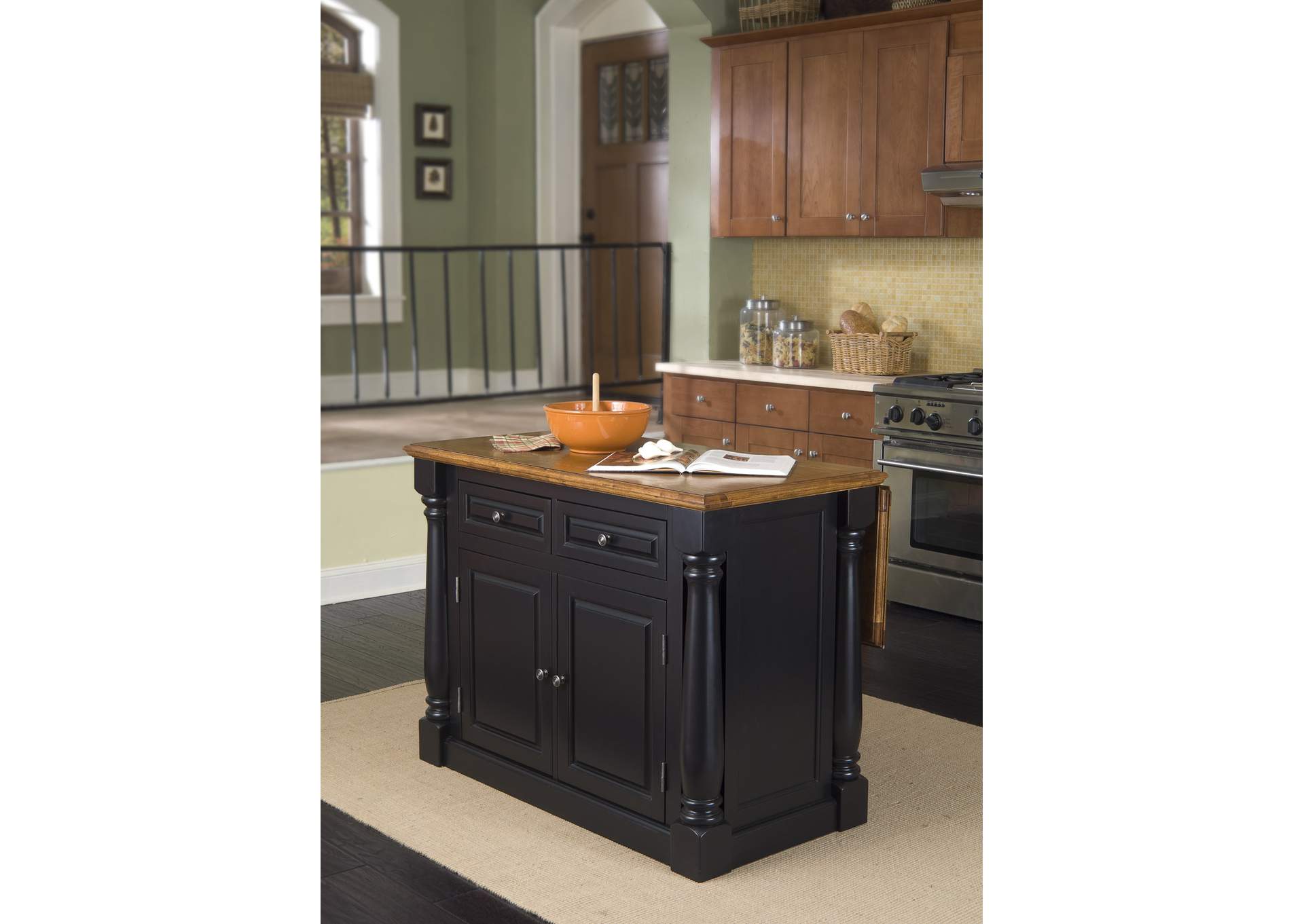 Monarch Black Kitchen Island,Homestyles