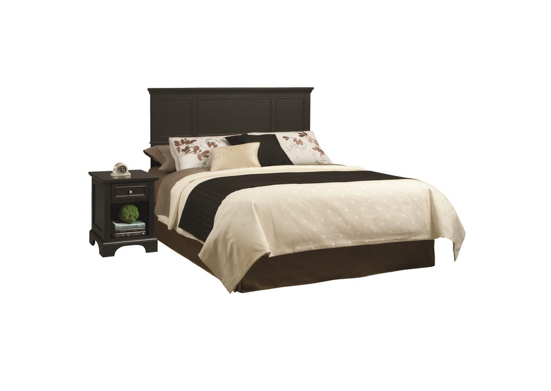 Ashford Black King Headboard and Nightstand,Homestyles