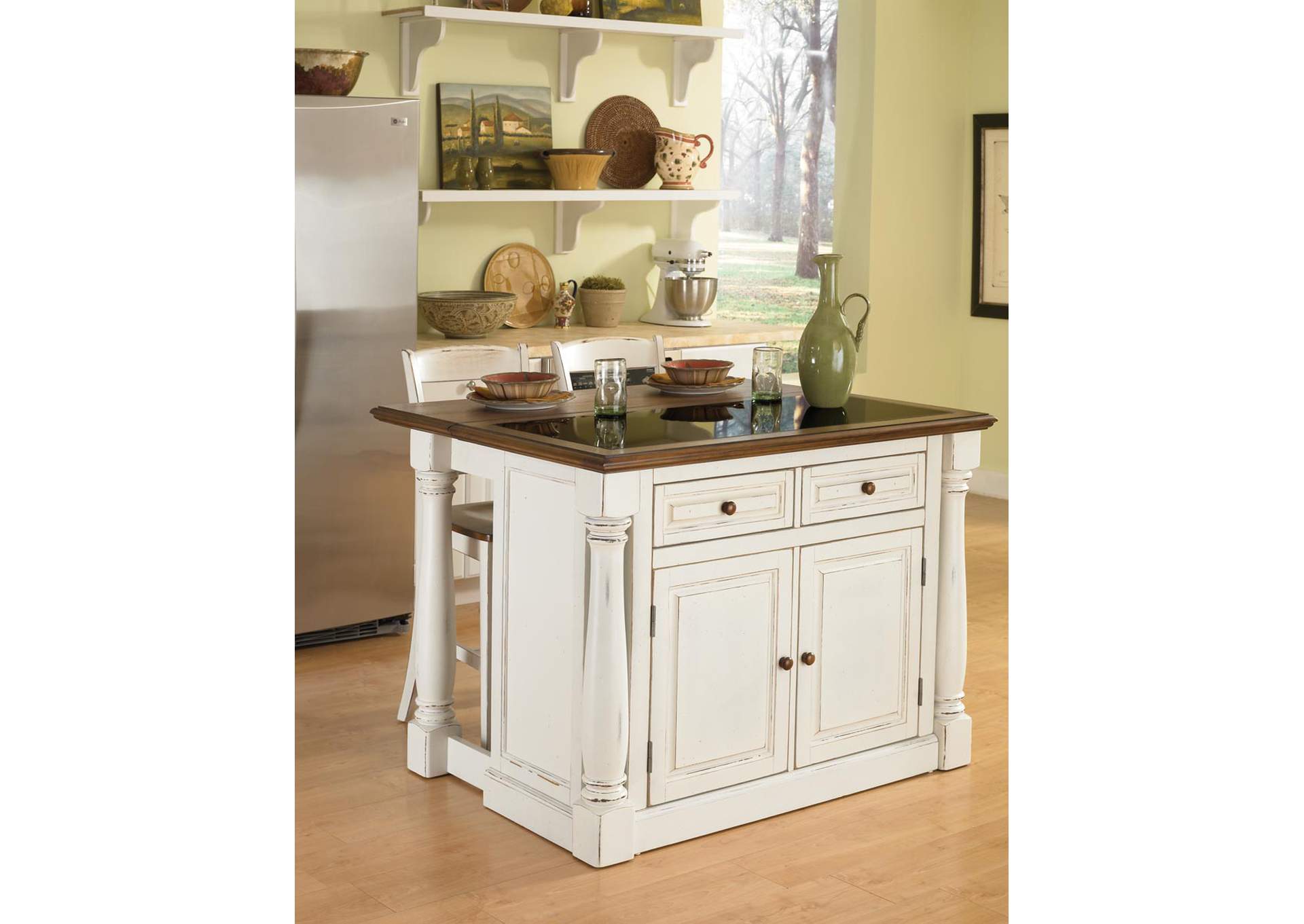 Monarch Off-White Kitchen Island Set,Homestyles