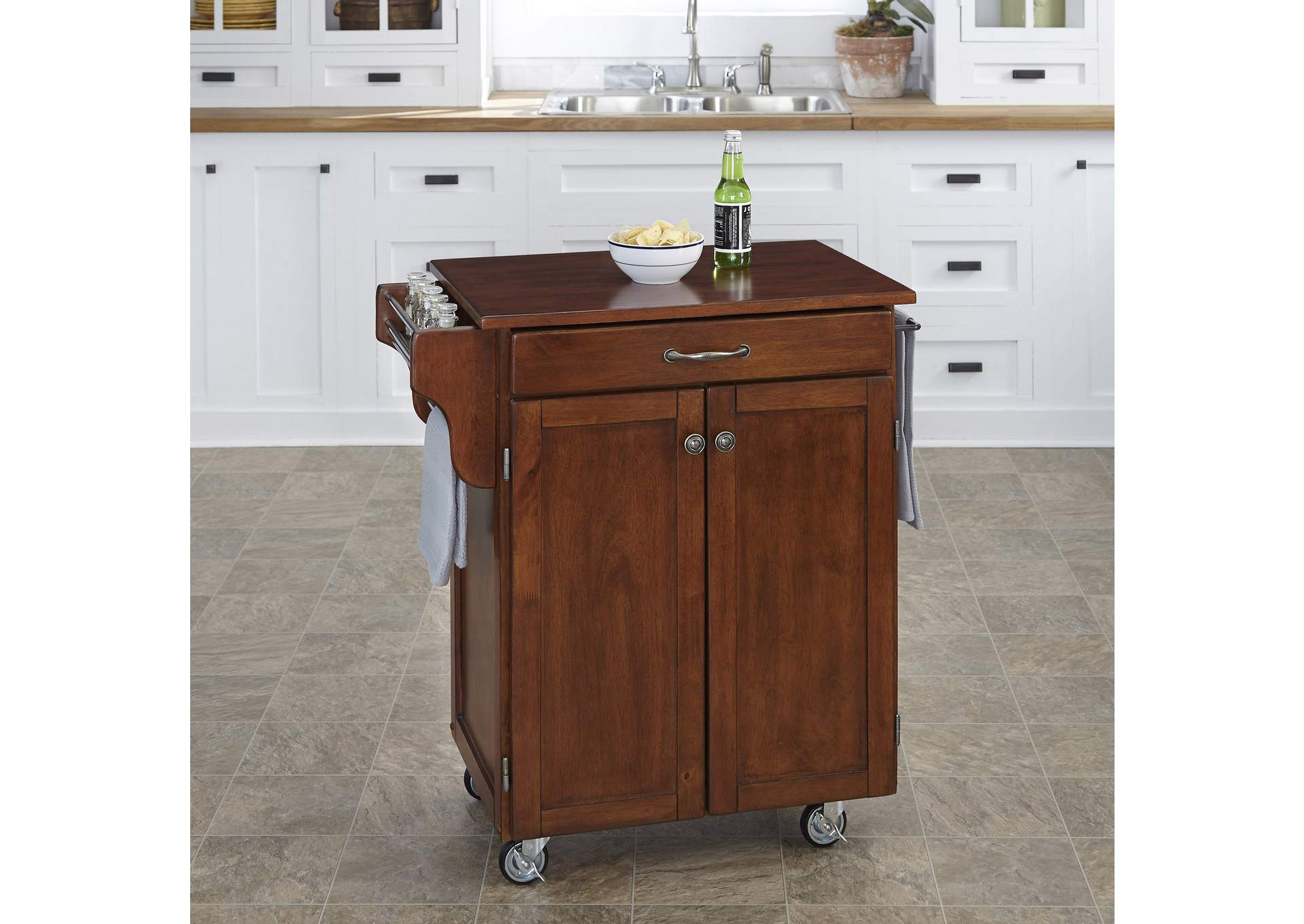 Cuisine Cart Brown Kitchen Cart,Homestyles