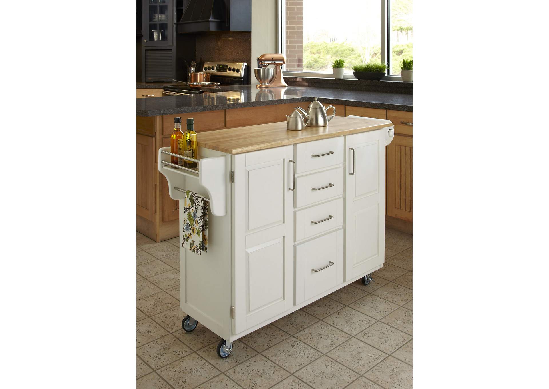 Create-A-Cart Off-White Kitchen Cart,Homestyles