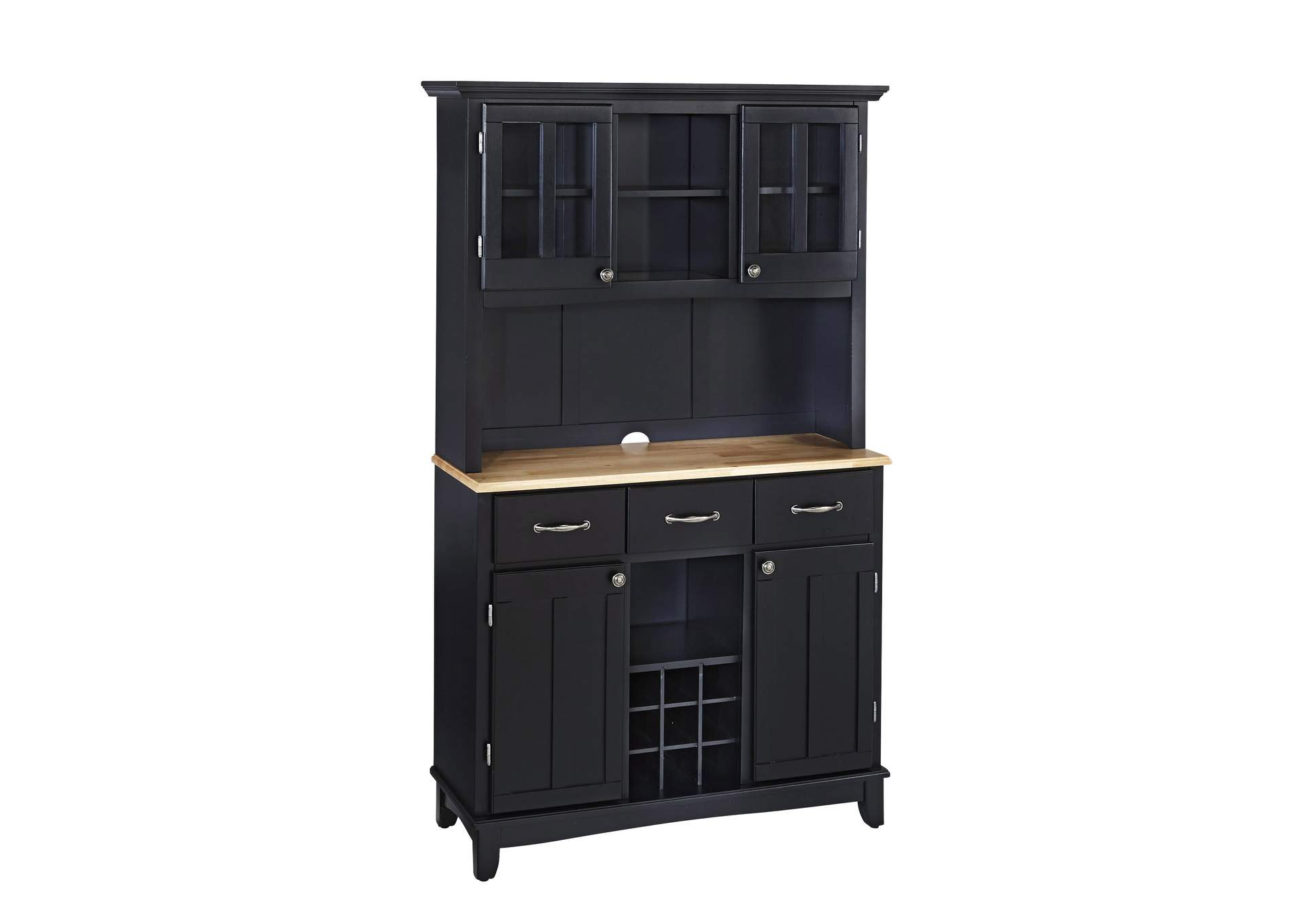 Hampton Black Buffet with Hutch,Homestyles