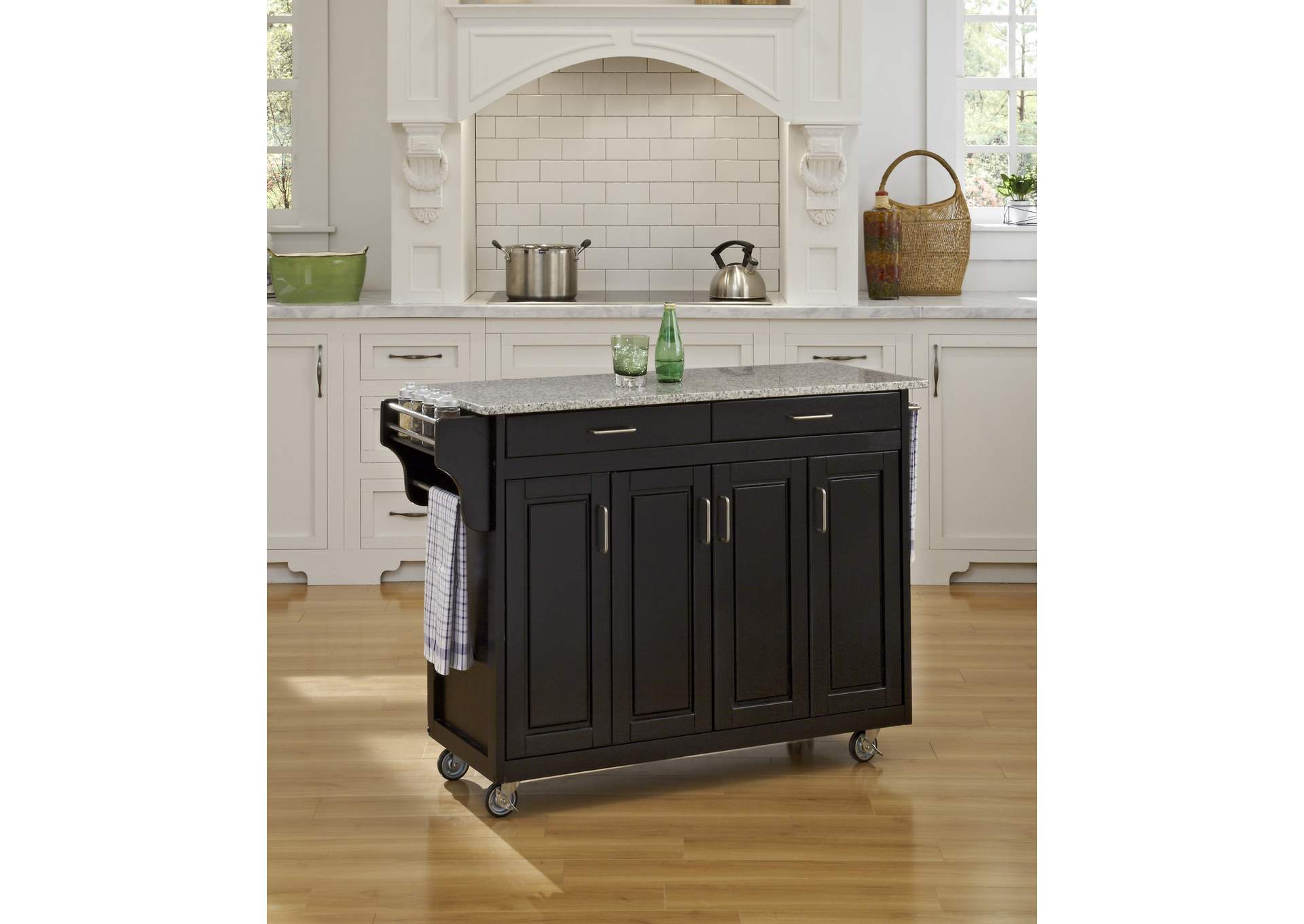 Create-A-Cart Black Kitchen Cart,Homestyles