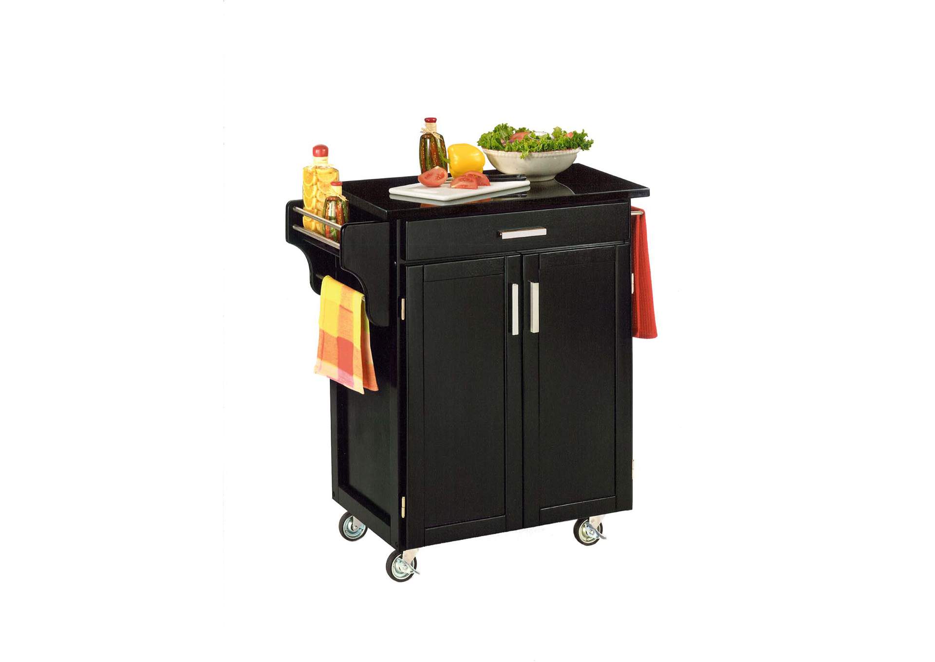 Cuisine Cart Black Kitchen Cart,Homestyles