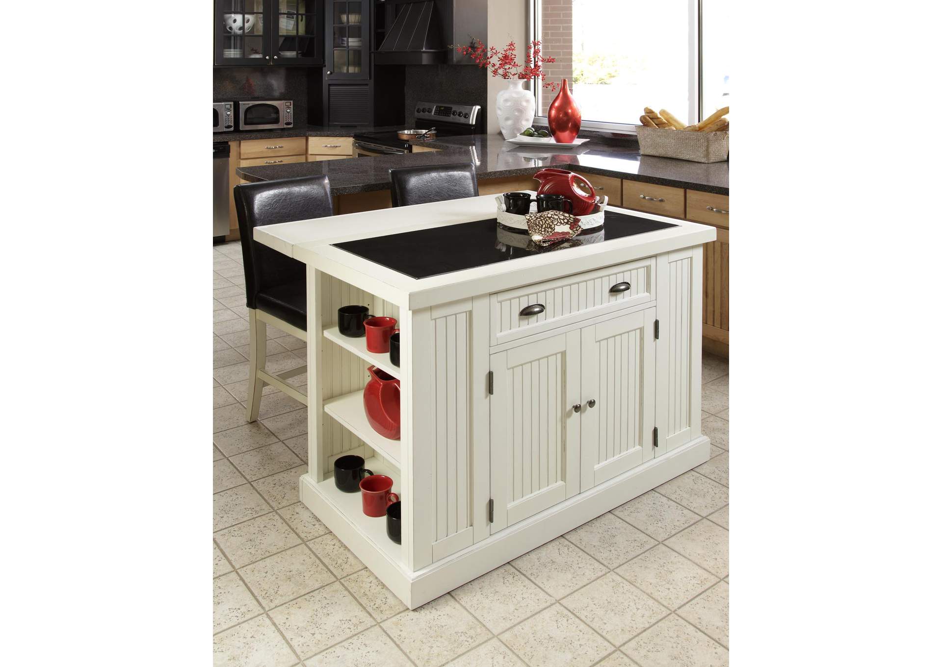 Hartford Off-White Kitchen Island,Homestyles