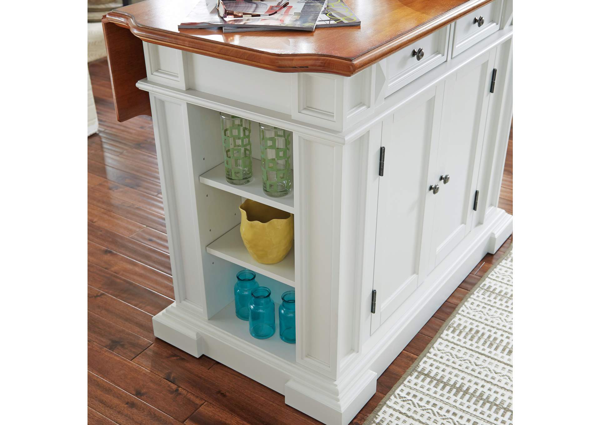 Montauk Off-White Kitchen Island,Homestyles