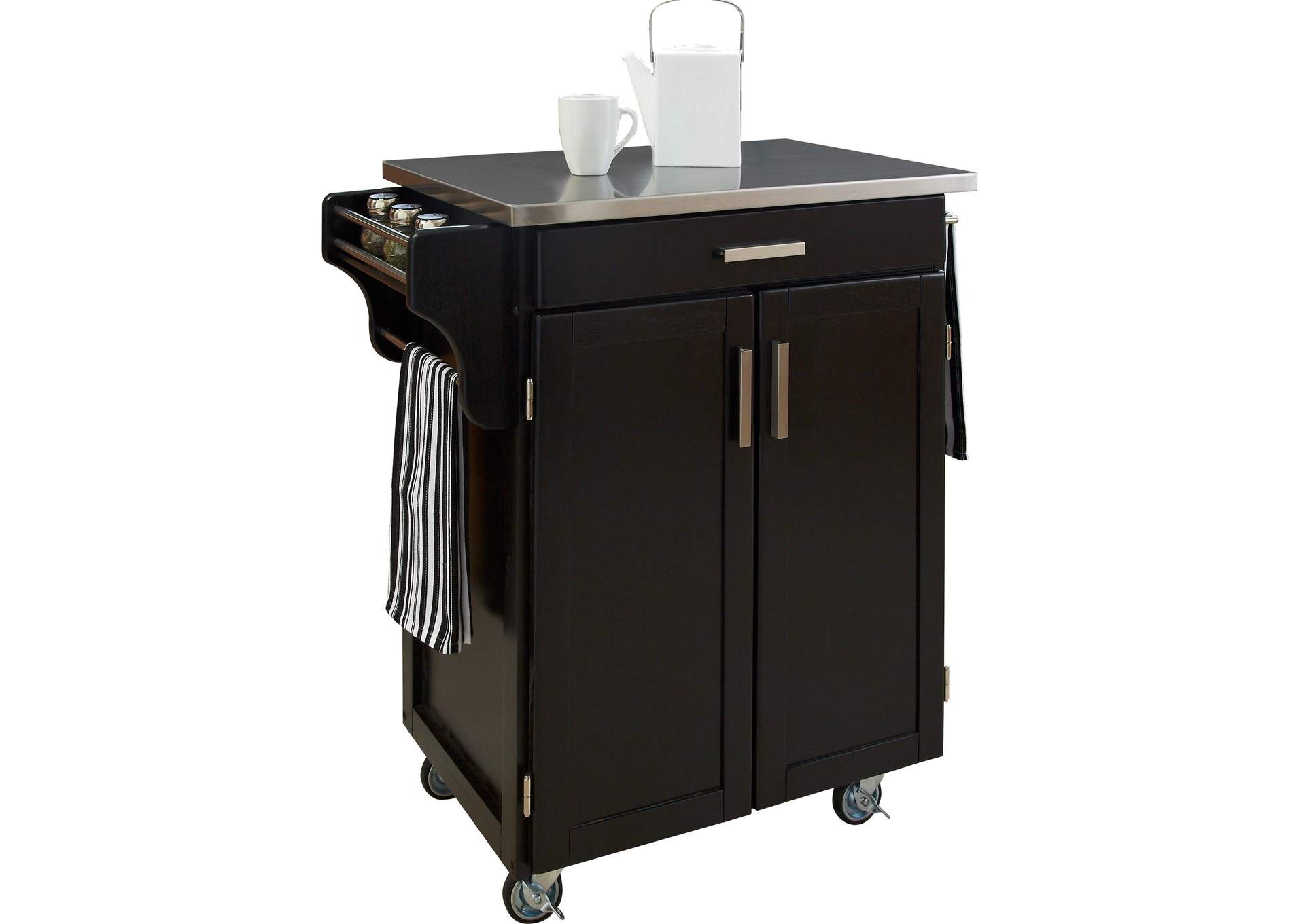 Cuisine Cart Black Kitchen Cart,Homestyles