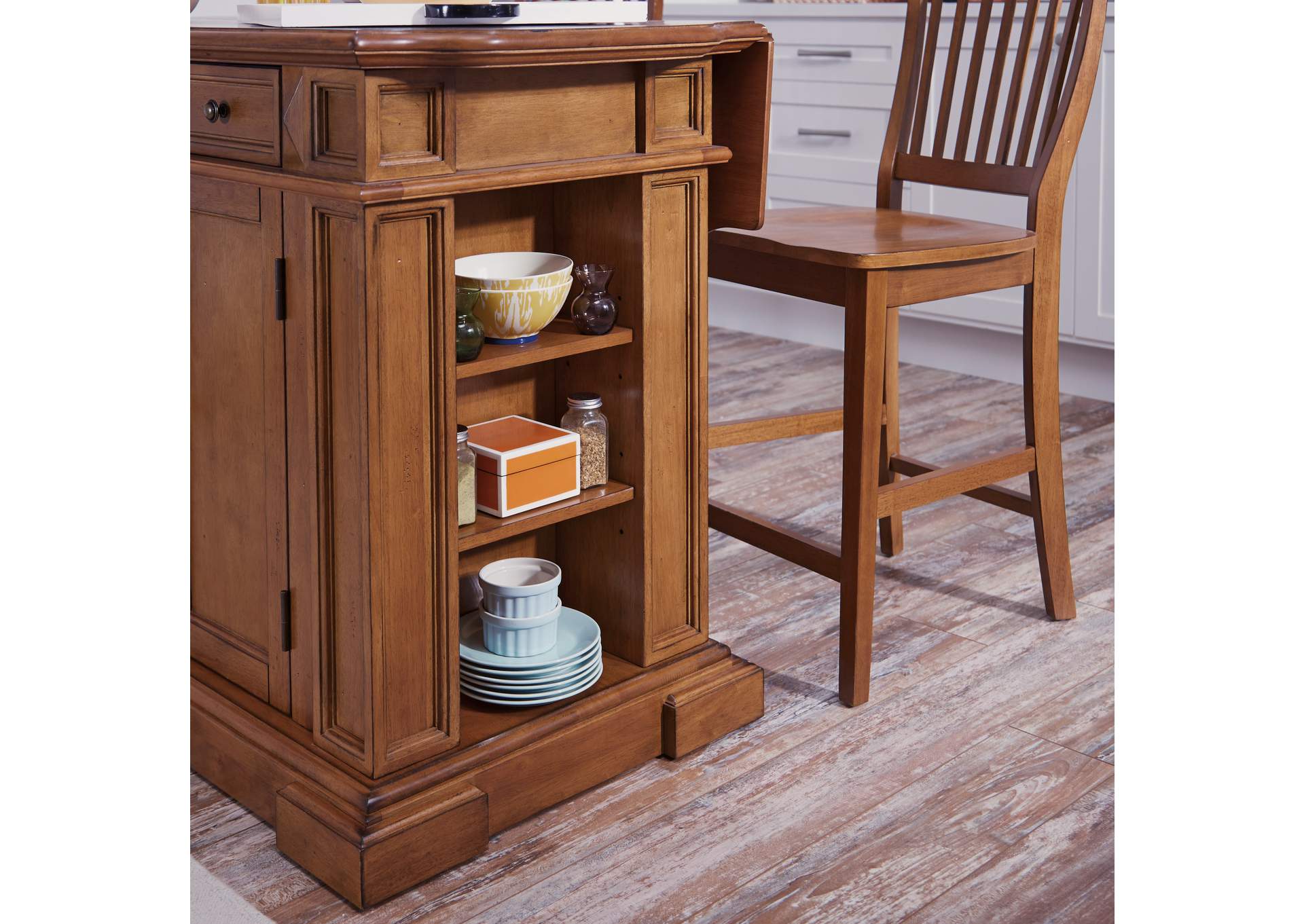 Montauk Brown Kitchen Island Set,Homestyles