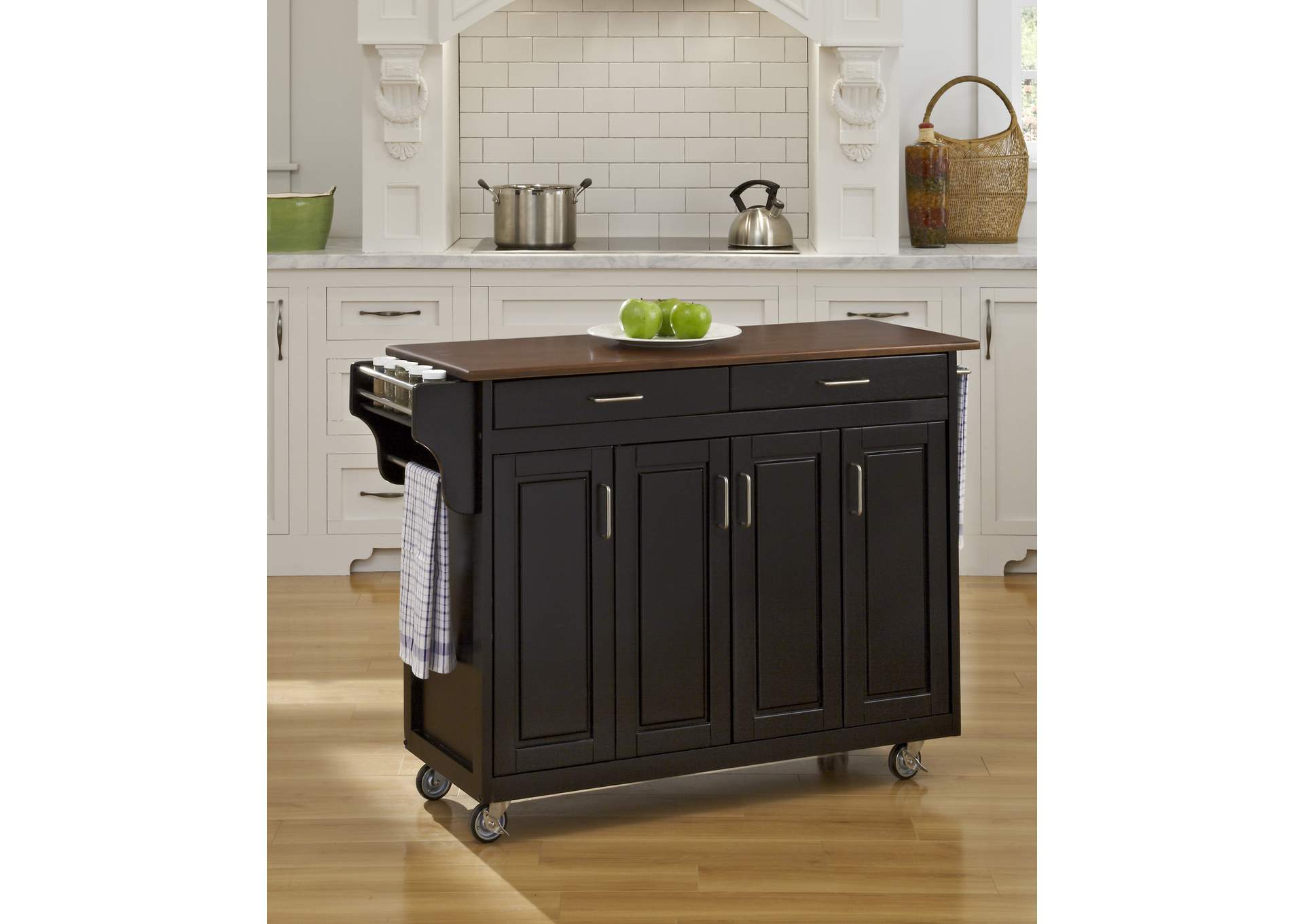 Create-A-Cart Black Kitchen Cart,Homestyles