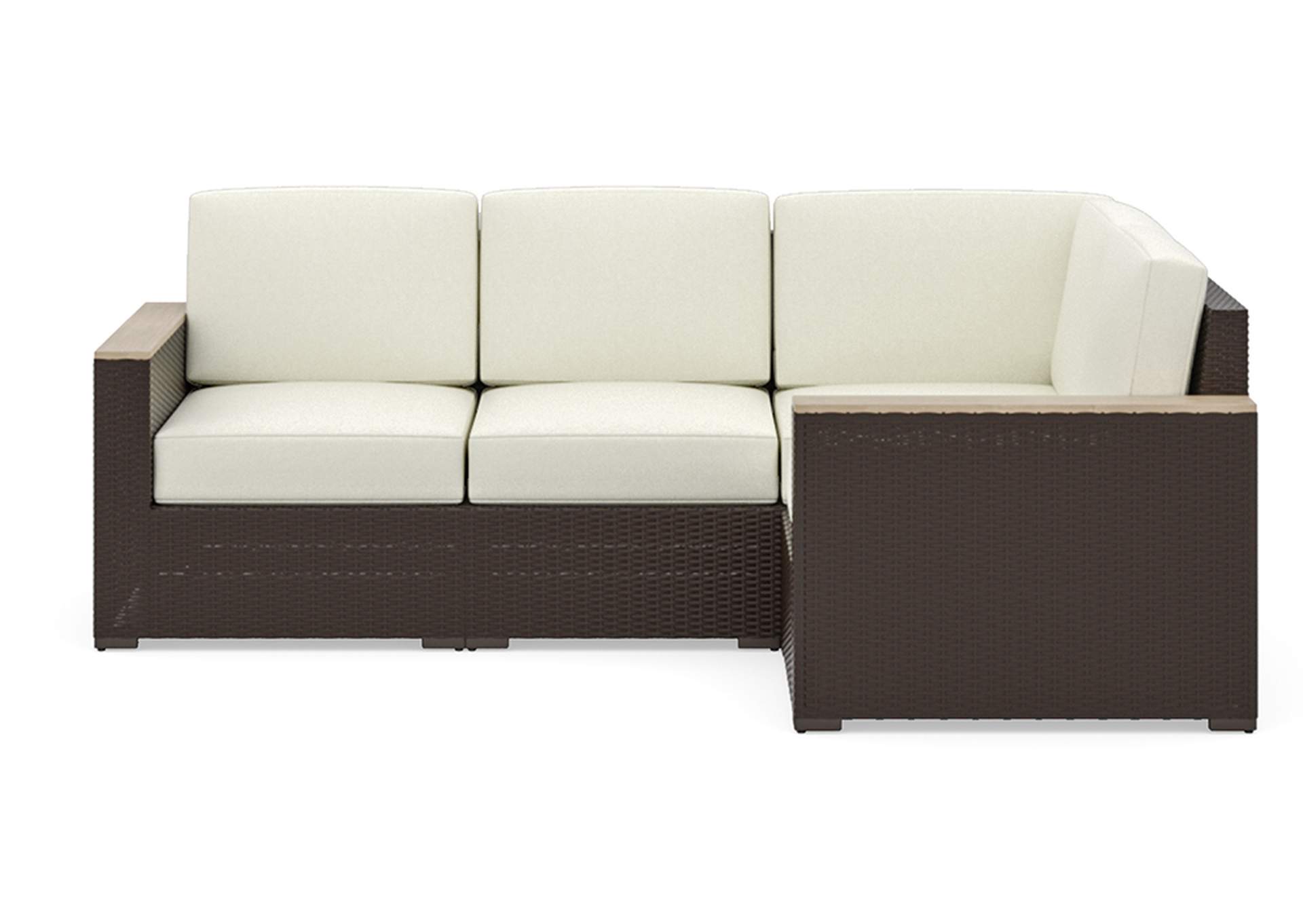 Palm Springs Brown Outdoor 4 Seat Sectional,Homestyles