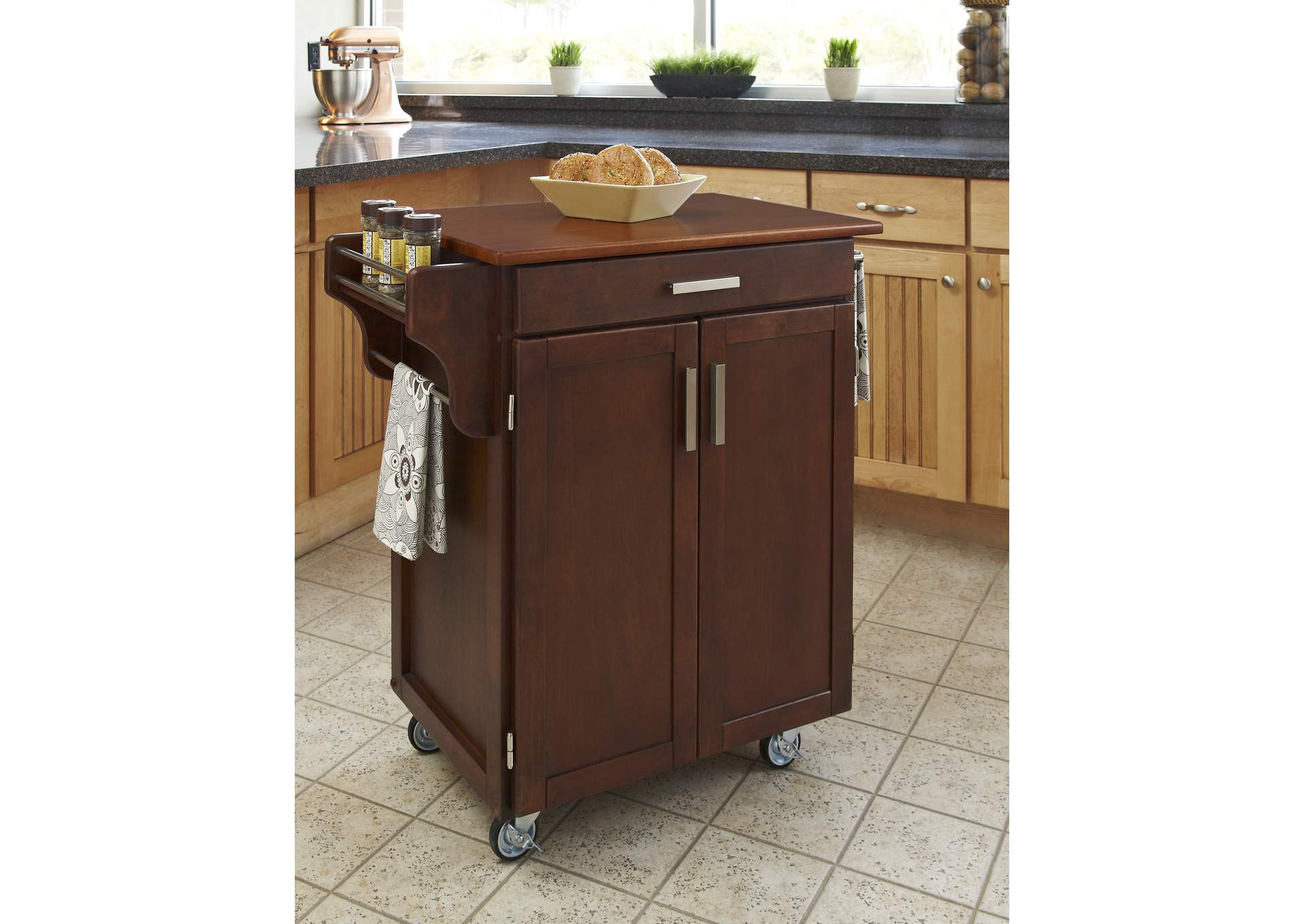 Cuisine Cart Brown Kitchen Cart,Homestyles