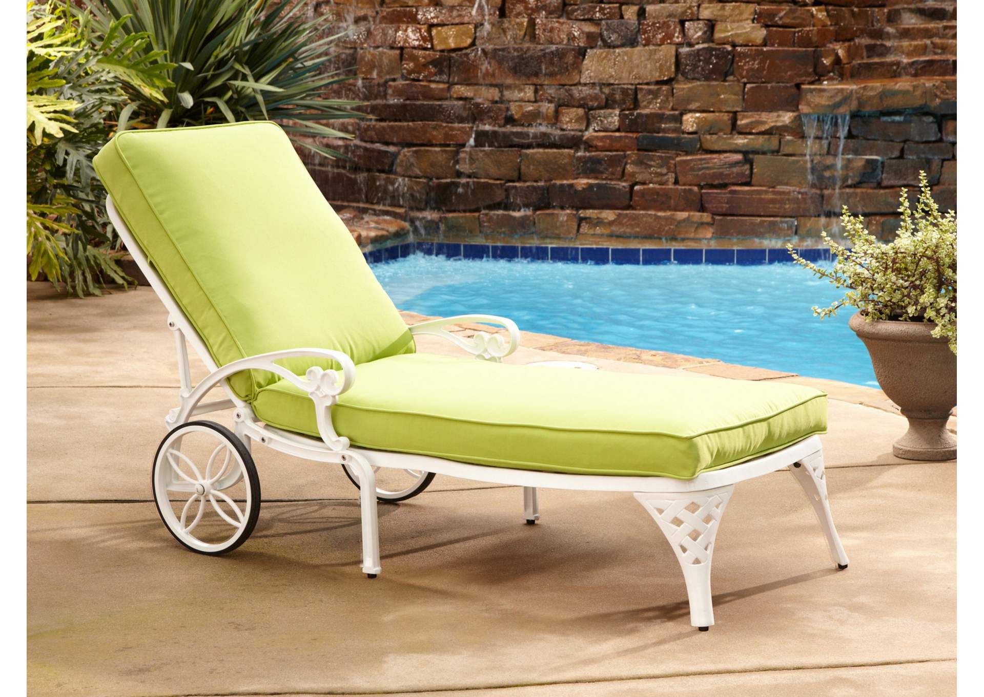 Sanibel White Outdoor Chaise Lounge,Homestyles