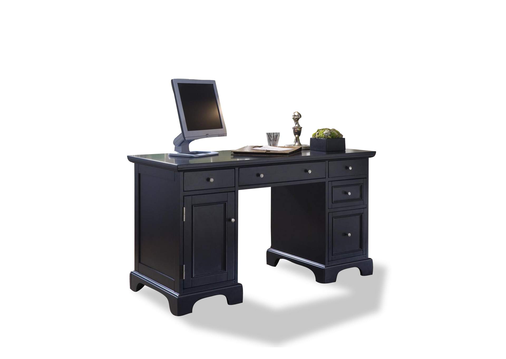 Ashford Black Pedestal Desk,Homestyles