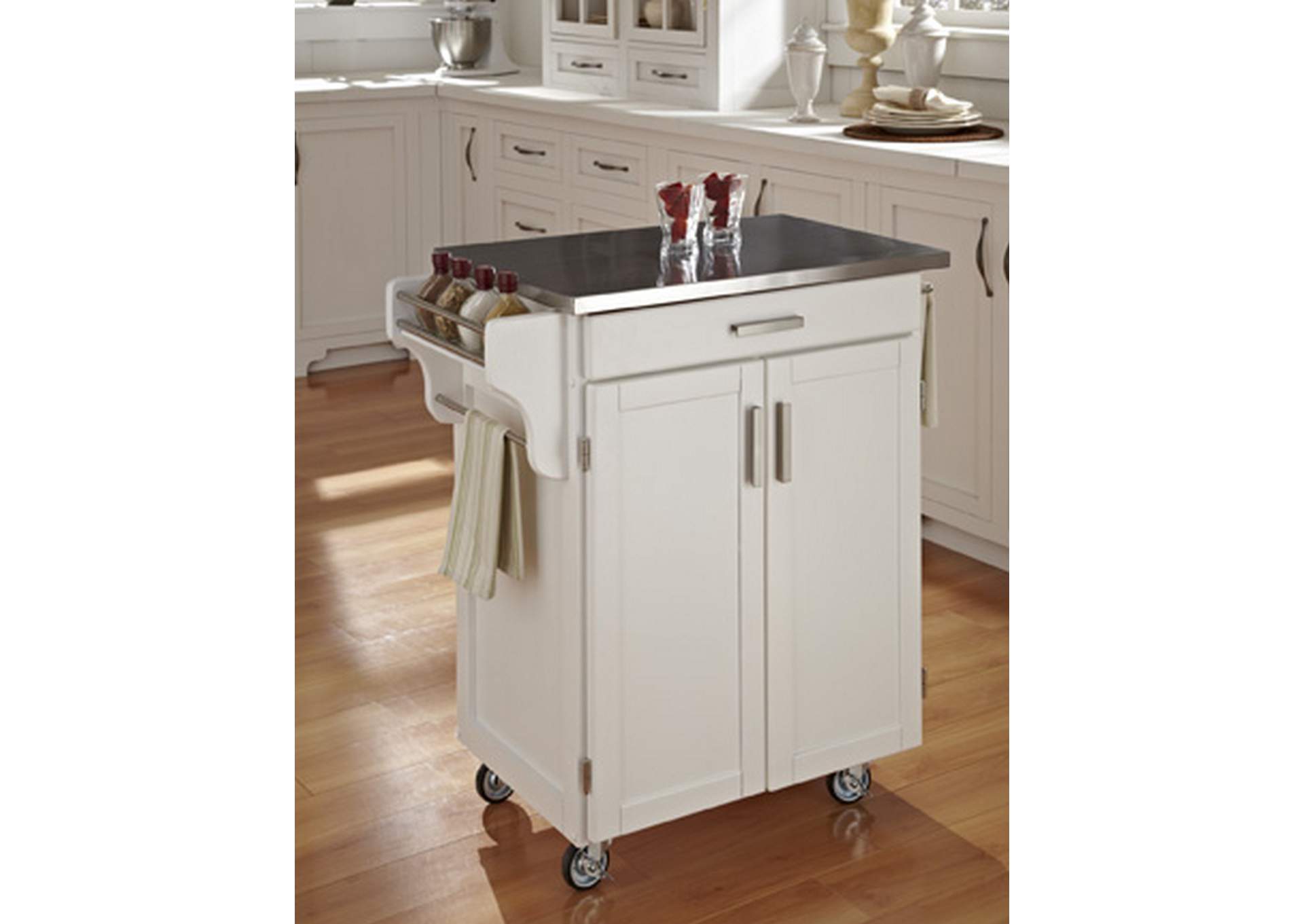 Cuisine Cart Off-White Kitchen Cart,Homestyles