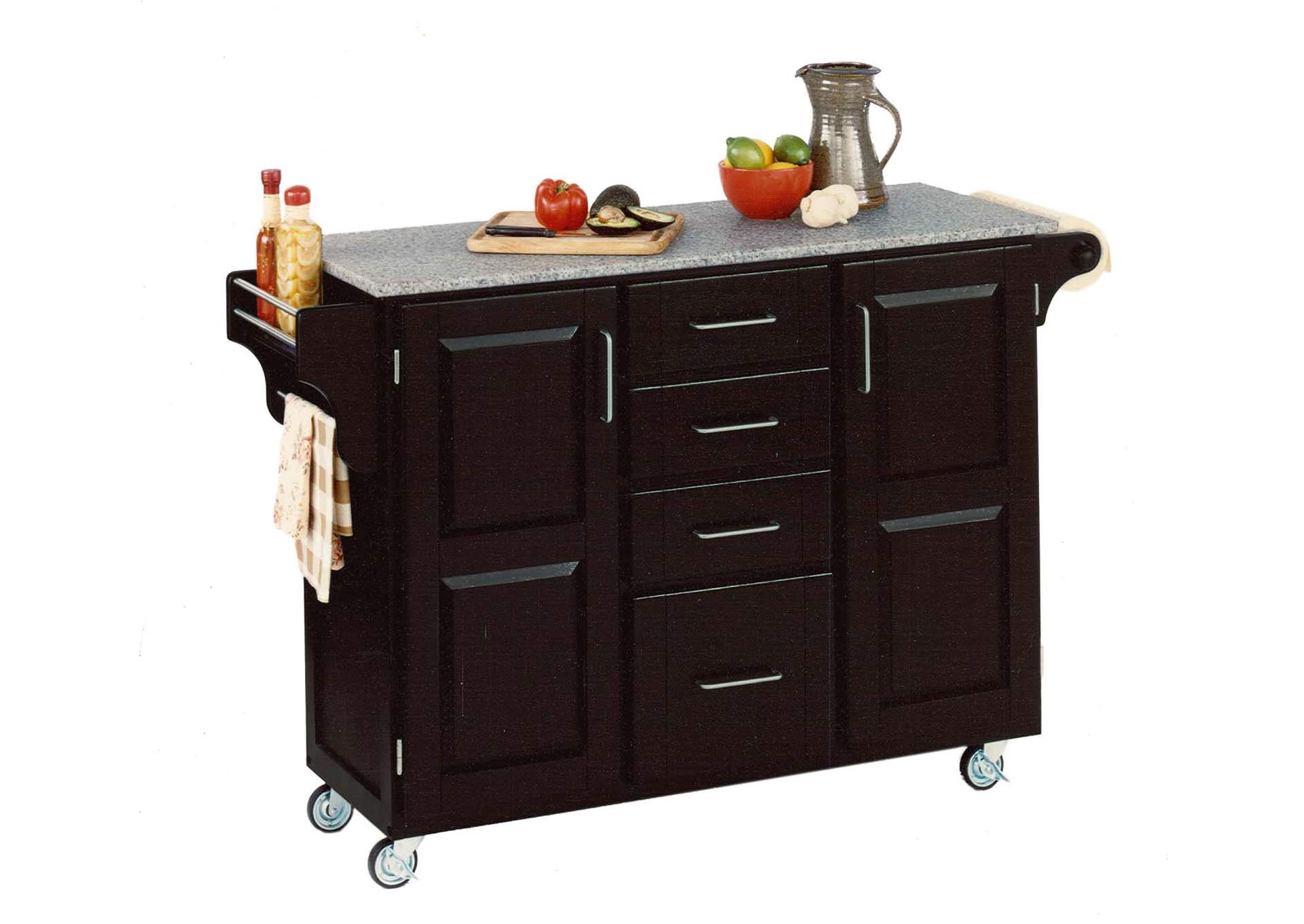 Create-A-Cart Black Kitchen Cart,Homestyles