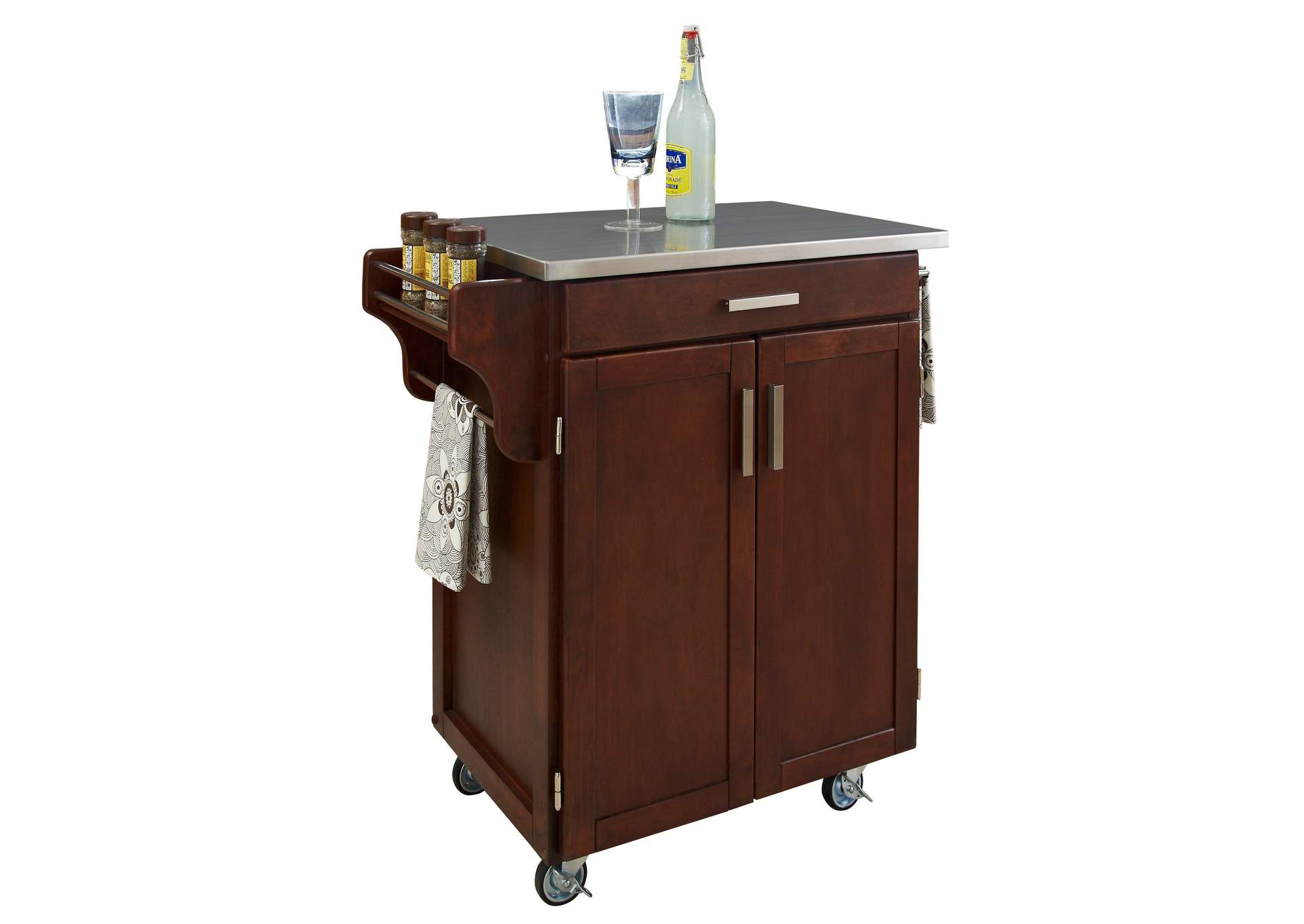 Cuisine Cart Brown Kitchen Cart,Homestyles