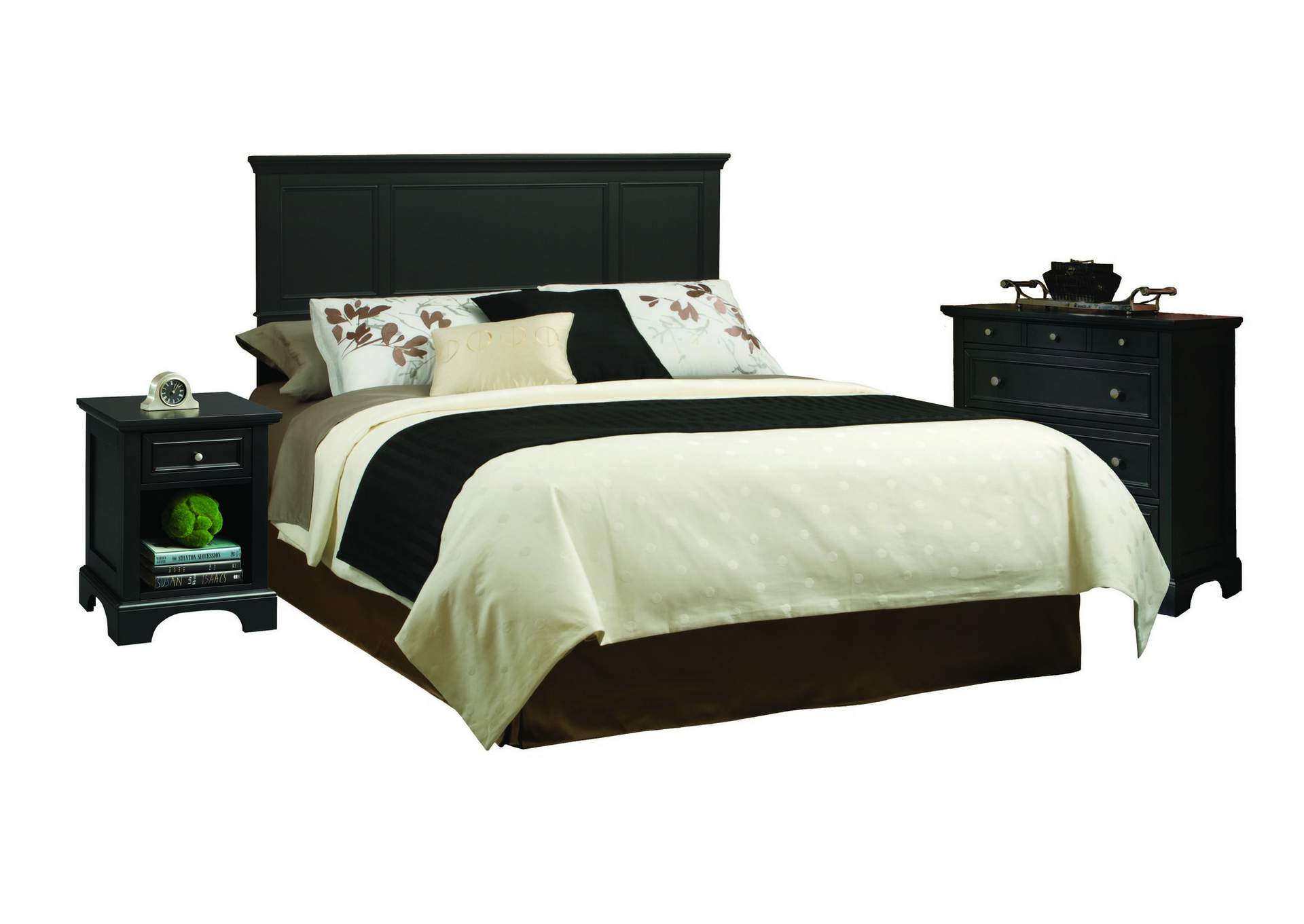 Ashford Black Queen Headboard, Nightstand and Chest,Homestyles