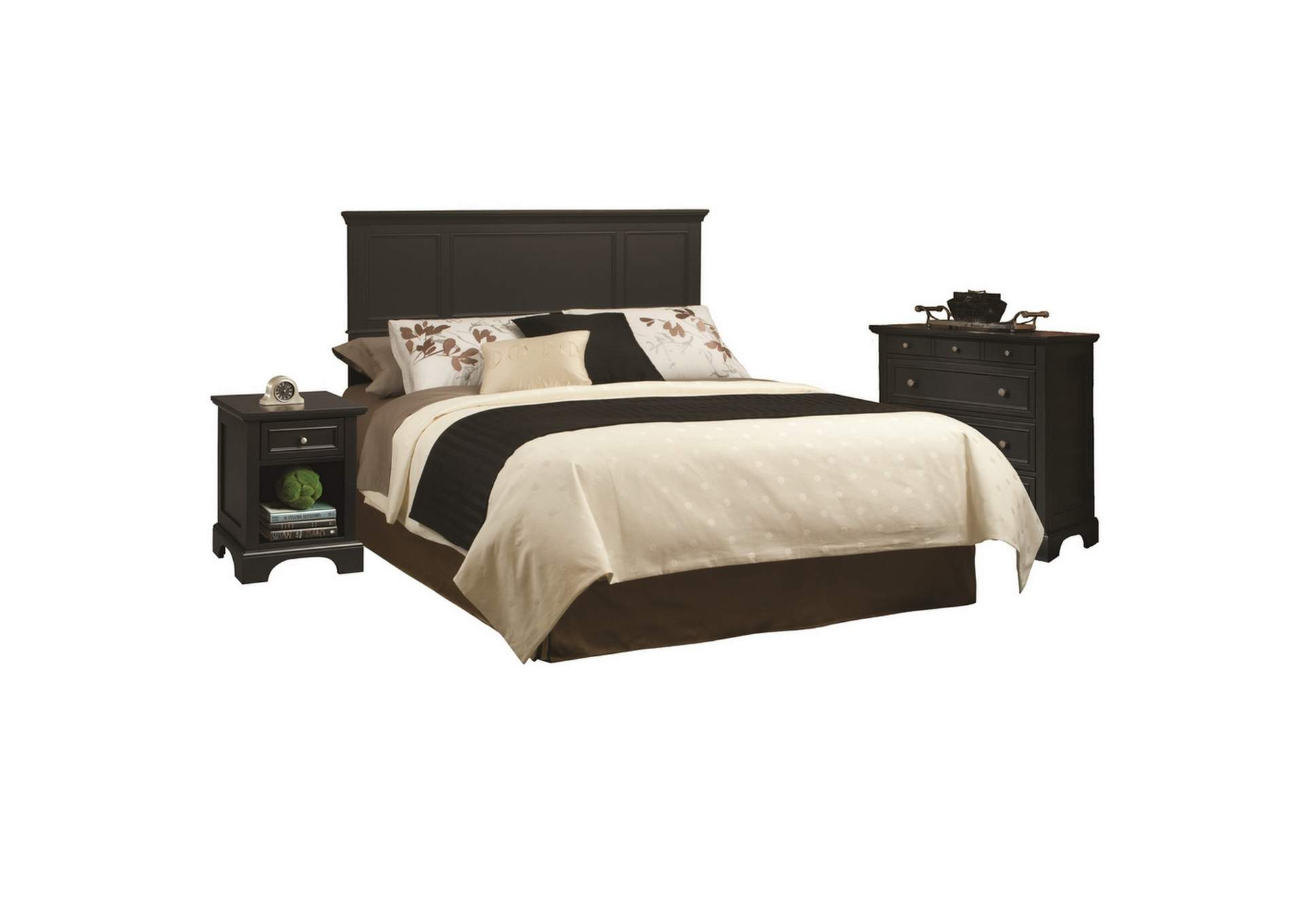 Ashford Black King Headboard, Nightstand and Chest,Homestyles