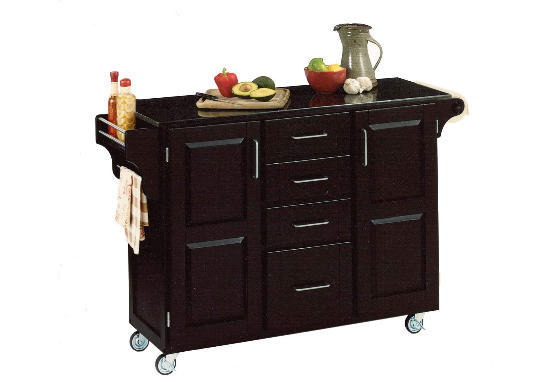 Create-A-Cart Black Kitchen Cart,Homestyles