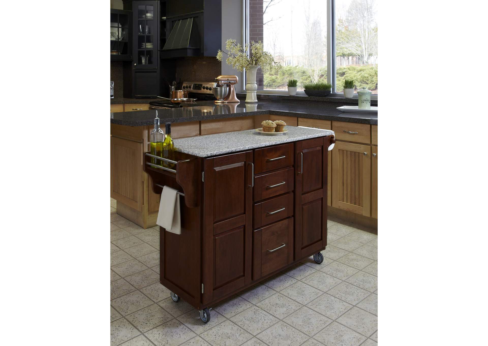 Create-A-Cart Brown Kitchen Cart,Homestyles