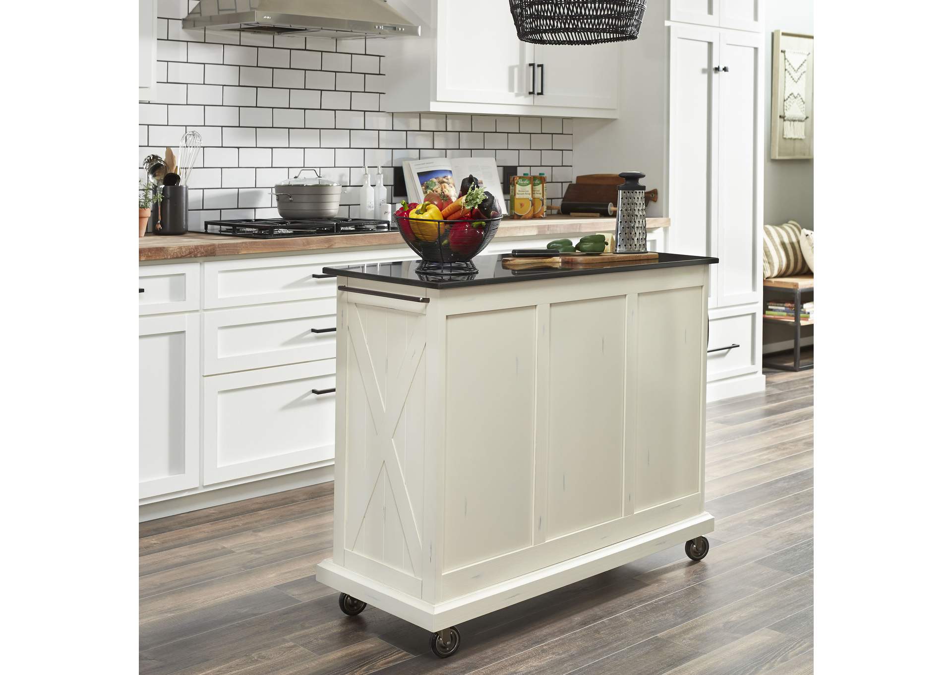 Bay Lodge Off-White Kitchen Cart,Homestyles