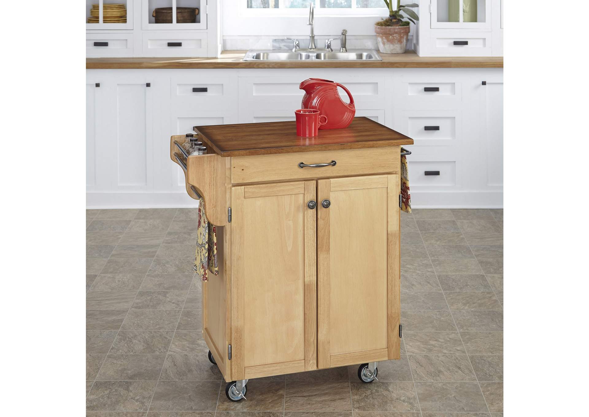 Cuisine Cart Brown Kitchen Cart,Homestyles