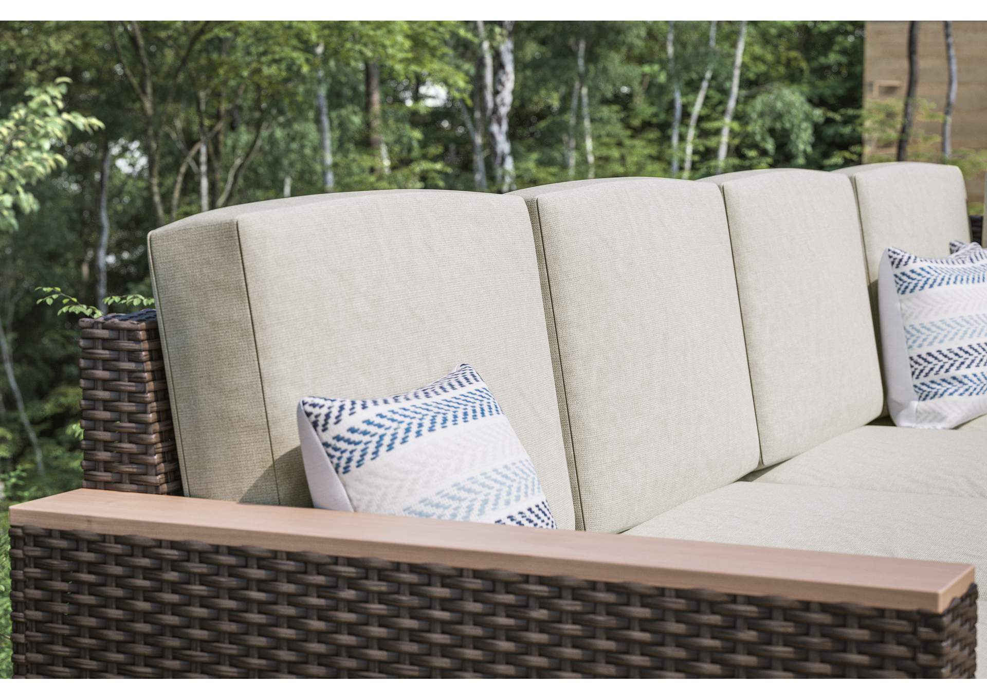 Palm Springs Brown Outdoor 4 Seat Sectional,Homestyles