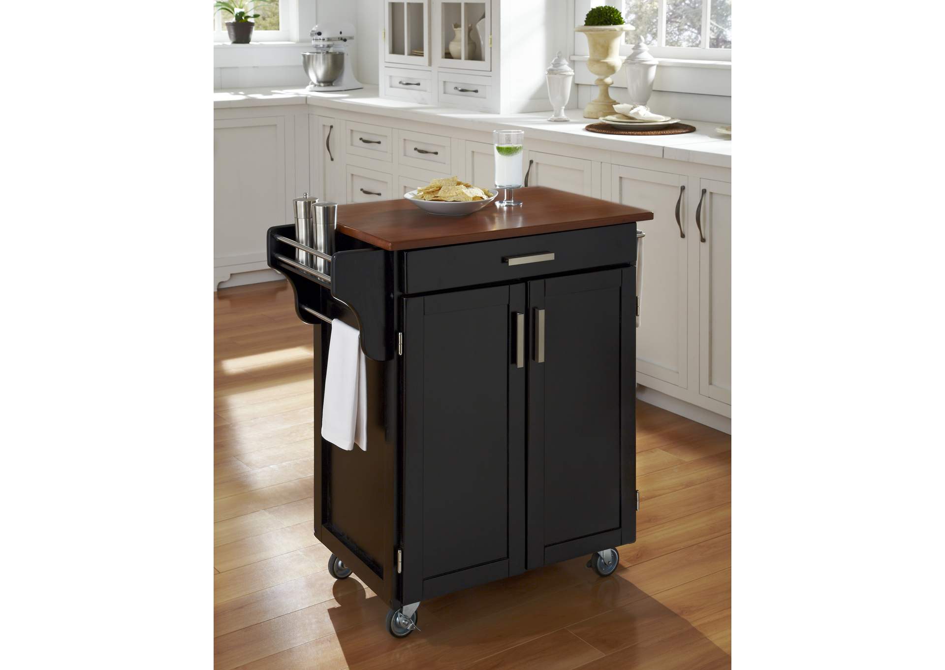 Cuisine Cart Black Kitchen Cart,Homestyles