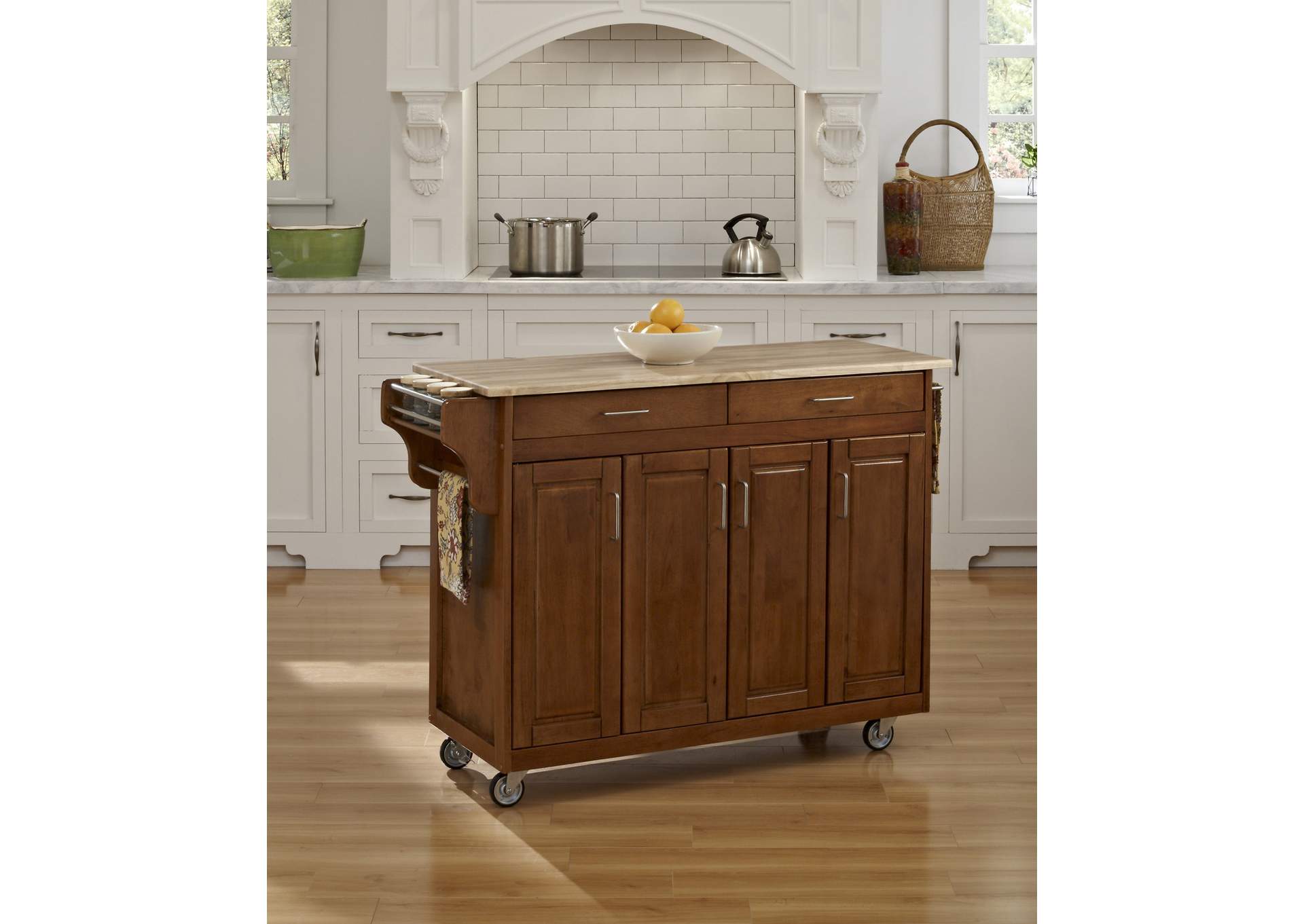 Create-A-Cart Brown Kitchen Cart,Homestyles