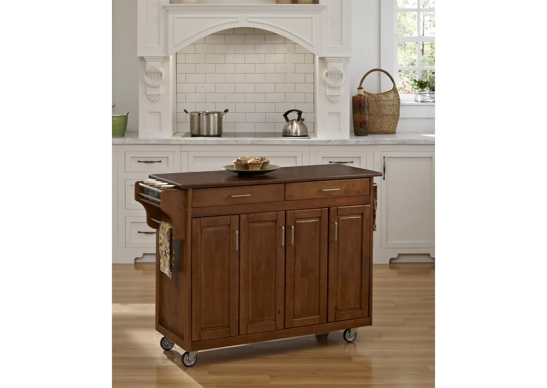 Create-A-Cart Brown Kitchen Cart,Homestyles