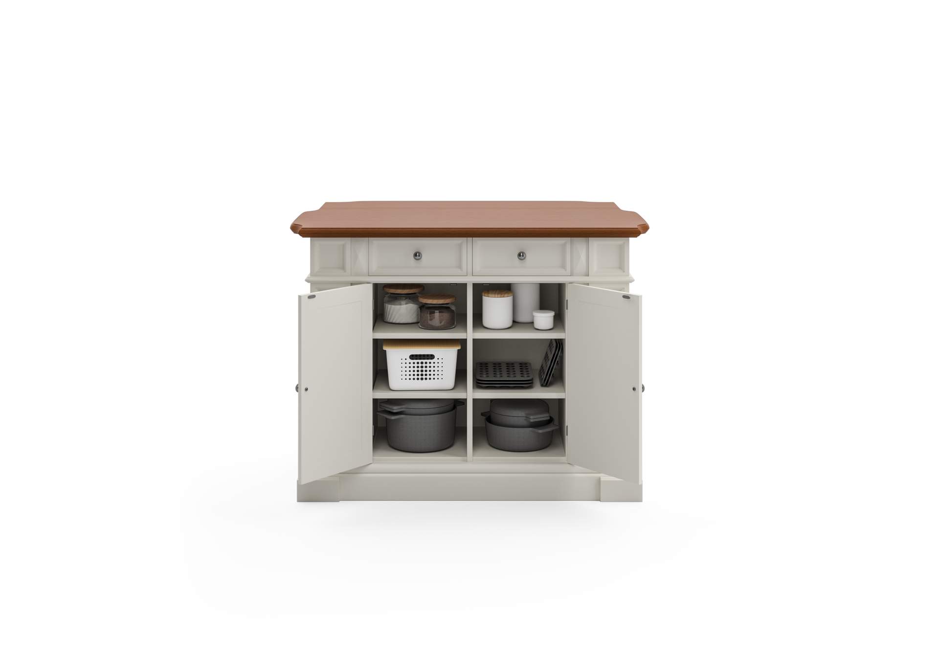 Montauk Off-White Kitchen Island,Homestyles