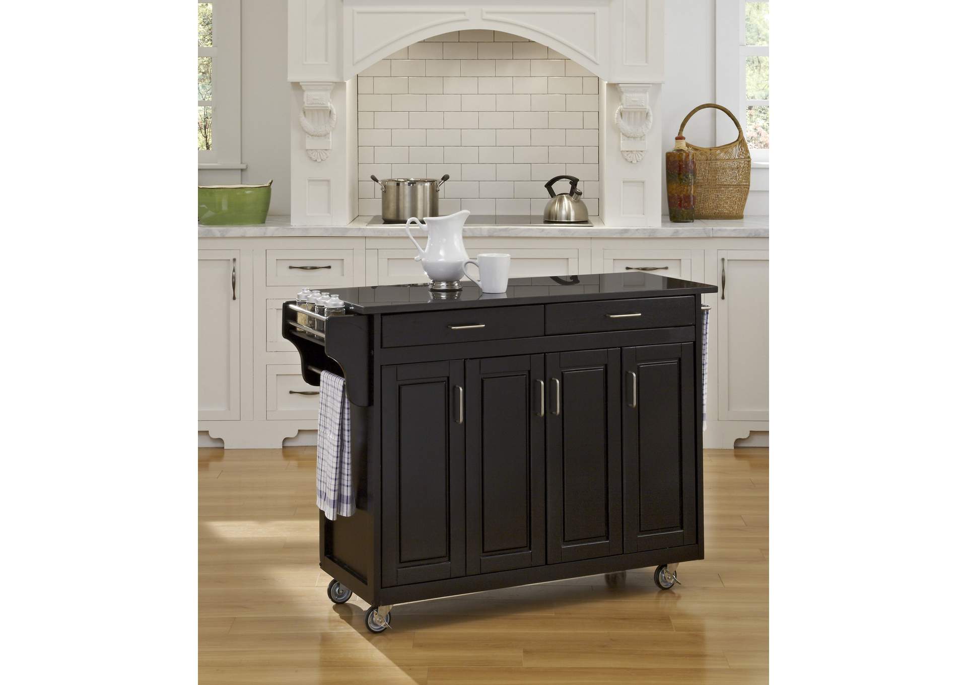 Create-A-Cart Black Kitchen Cart,Homestyles