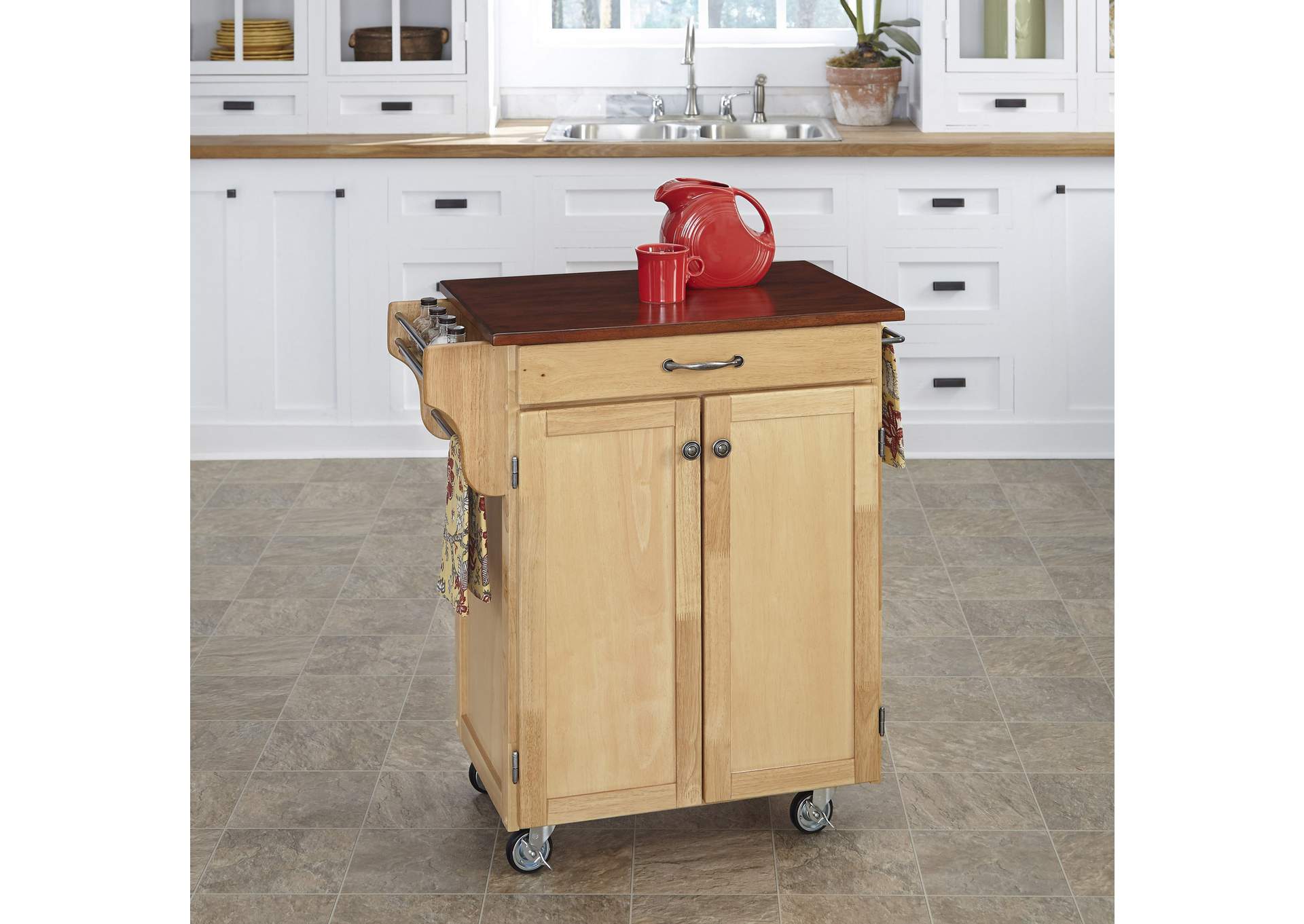 Cuisine Cart Brown Kitchen Cart,Homestyles