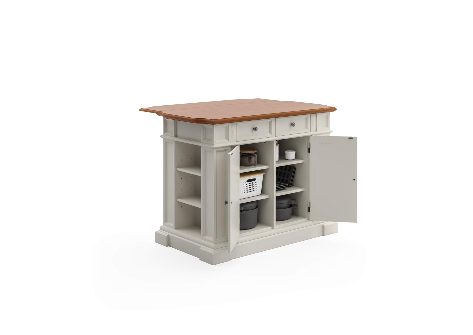 Montauk Off-White Kitchen Island,Homestyles