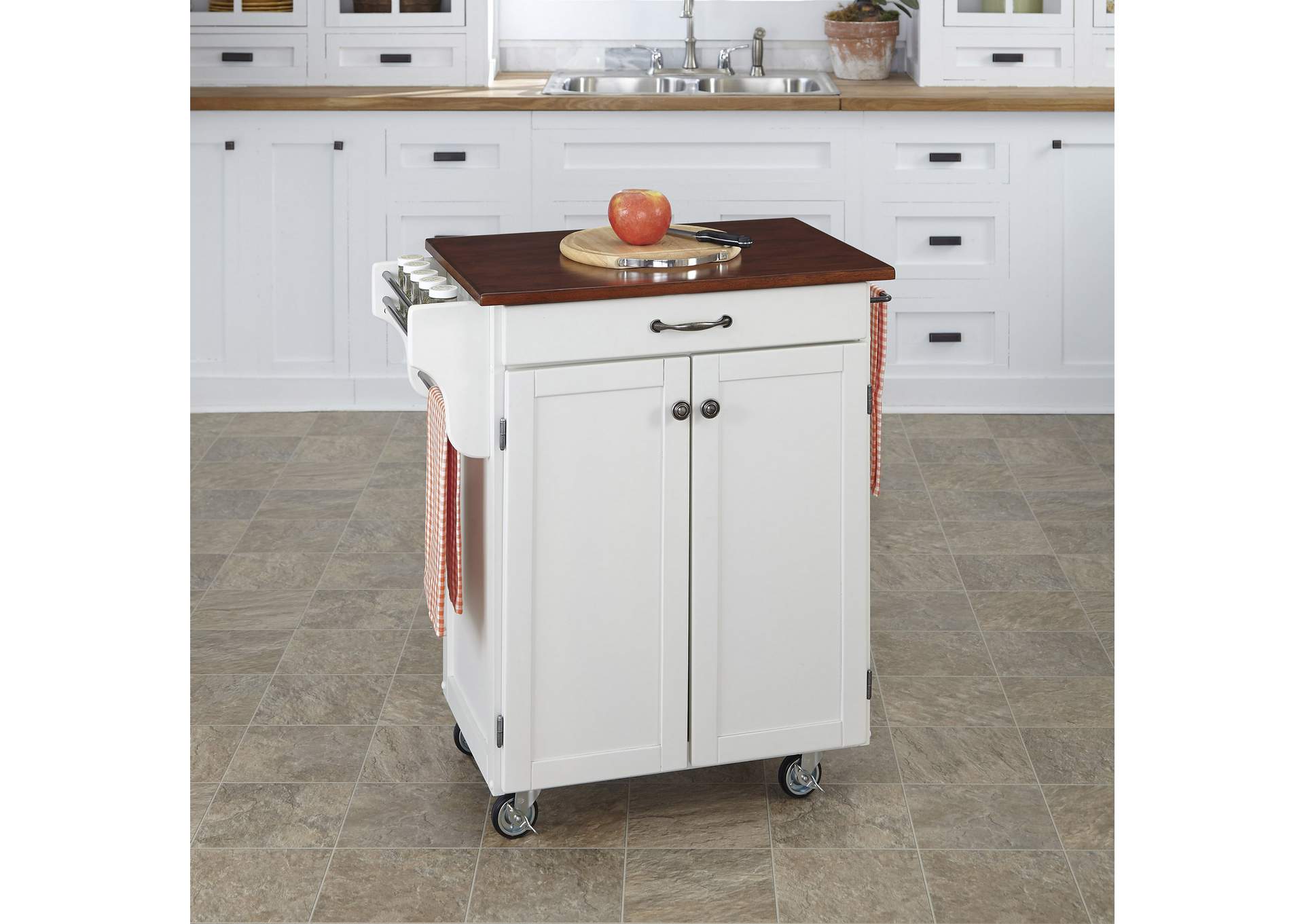 Cuisine Cart Off-White Kitchen Cart,Homestyles