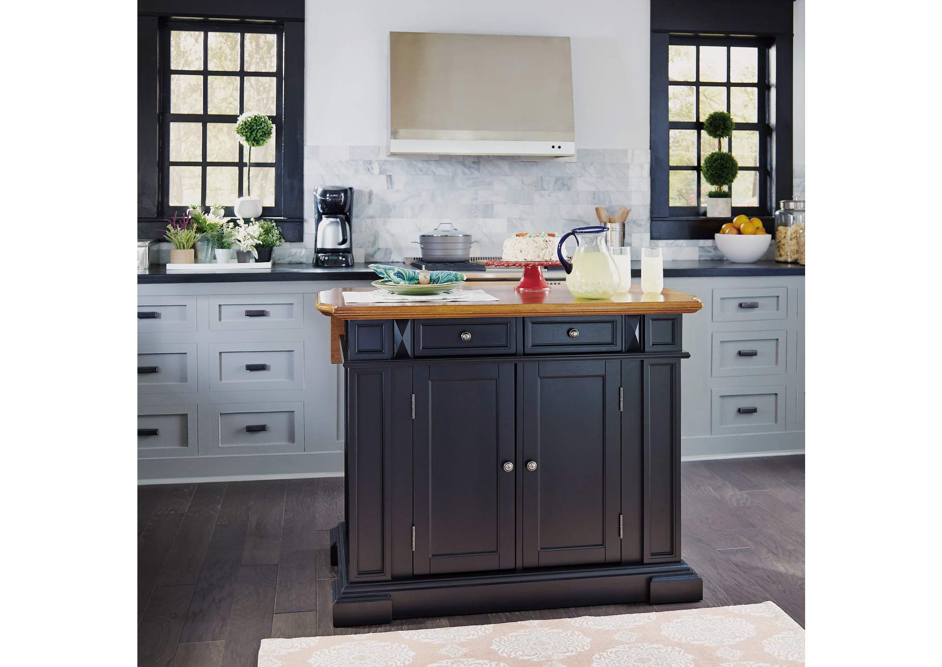 Montauk Black Kitchen Island,Homestyles