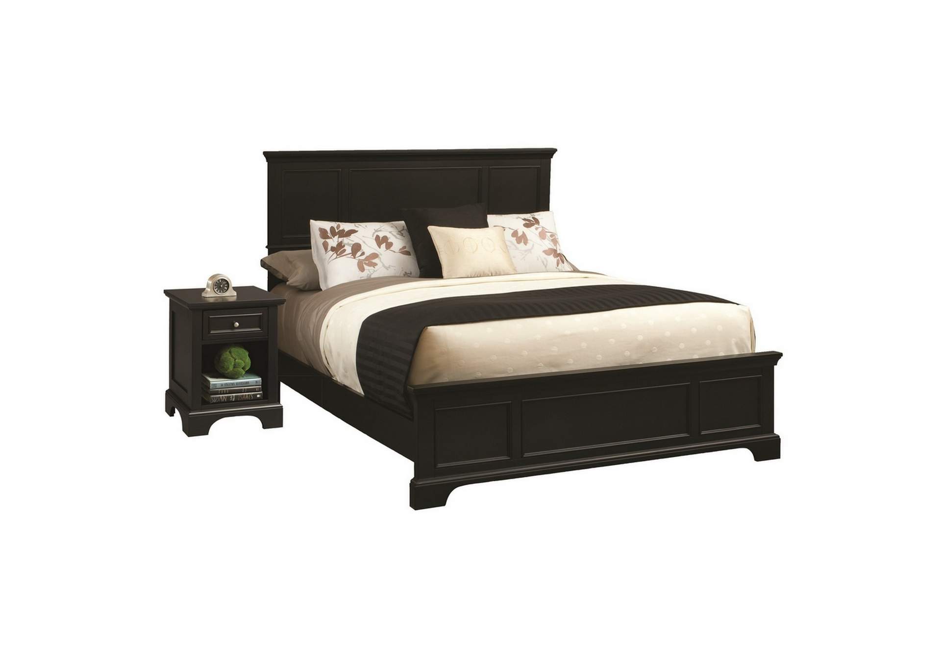 Ashford Black King Bed and Nightstand,Homestyles