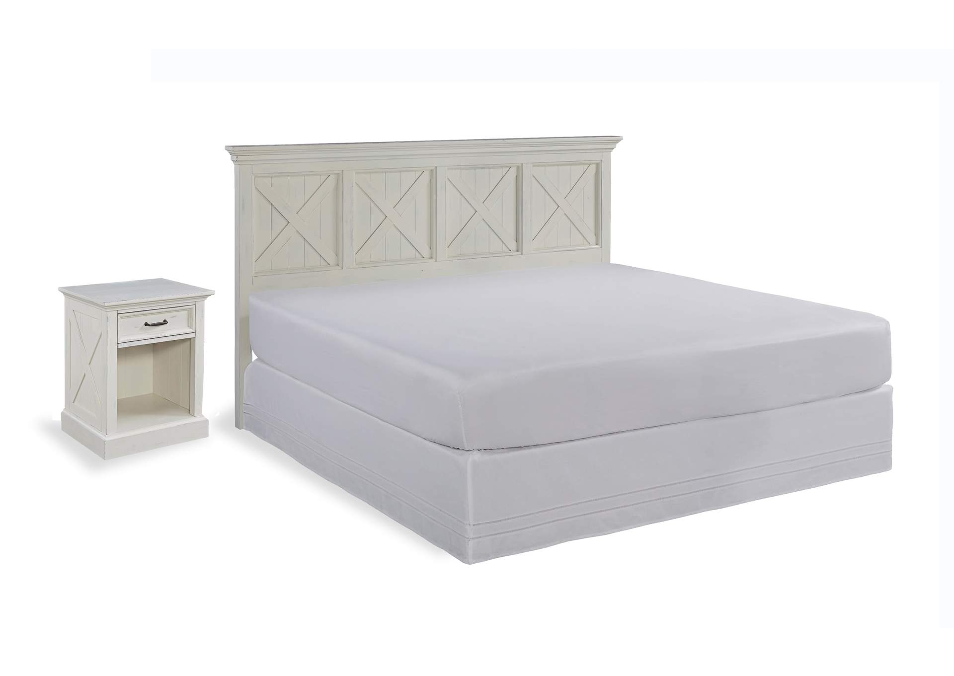 Bay Lodge Off-White King Headboard and Nightstand,Homestyles