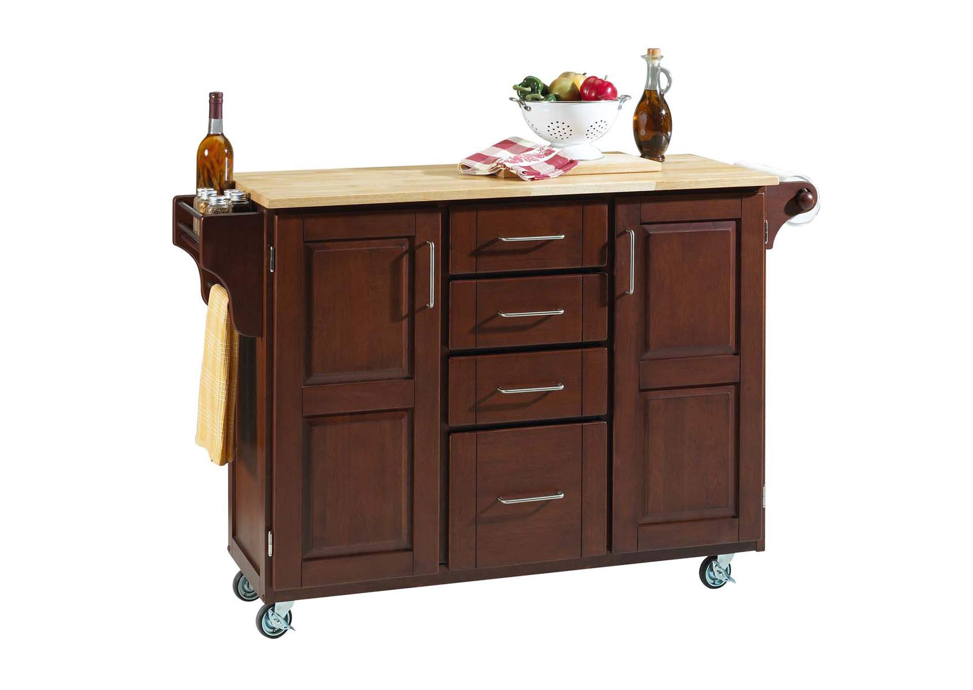 Create-A-Cart Brown Kitchen Cart,Homestyles