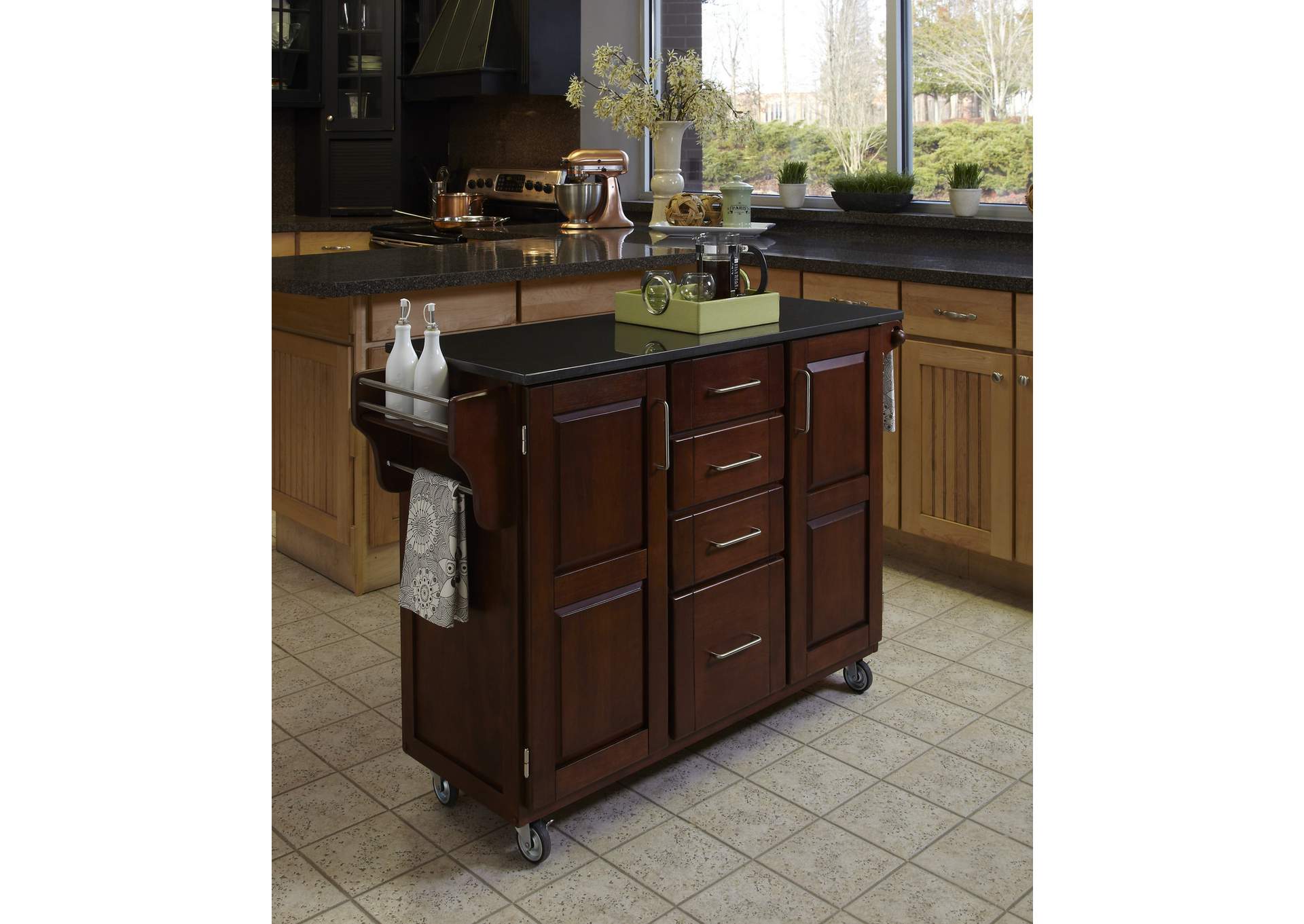 Create-A-Cart Brown Kitchen Cart,Homestyles